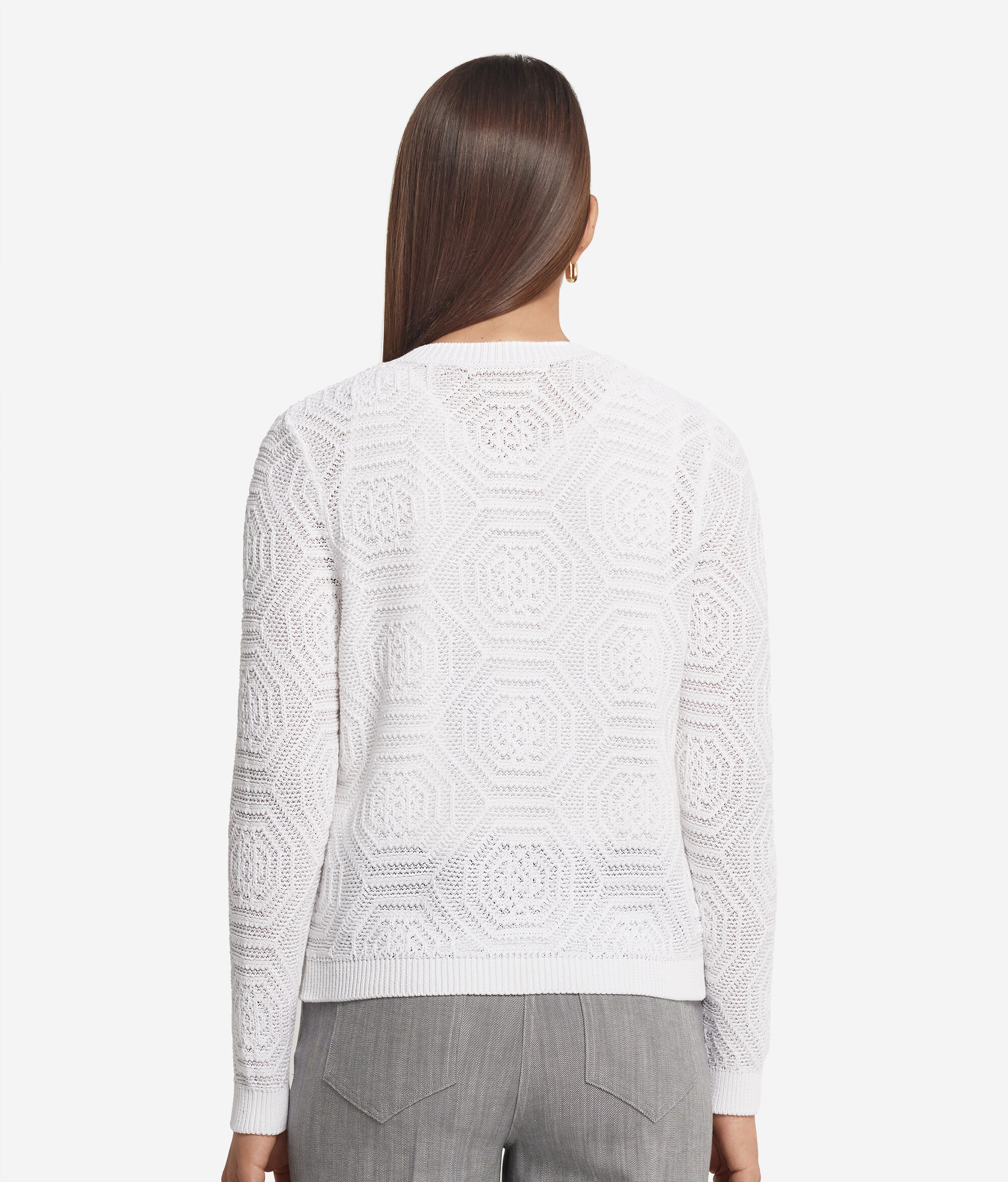 Cardigan with Geometric Design