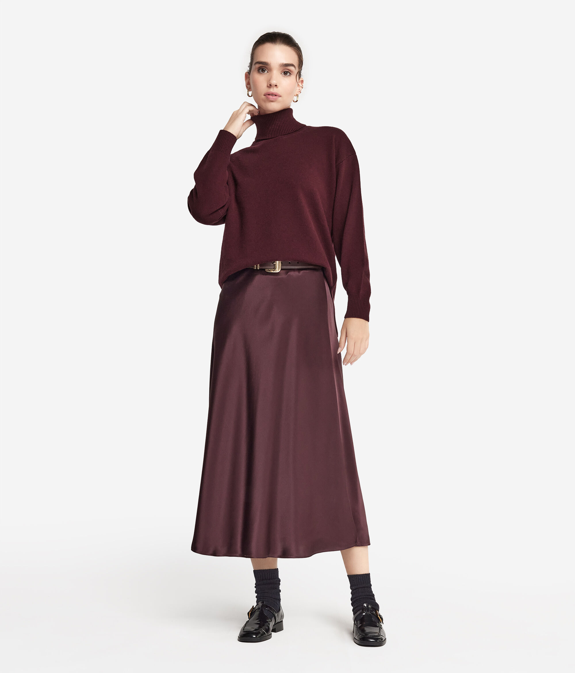 Col roulé femme avec fentes en cachemire ultra-doux