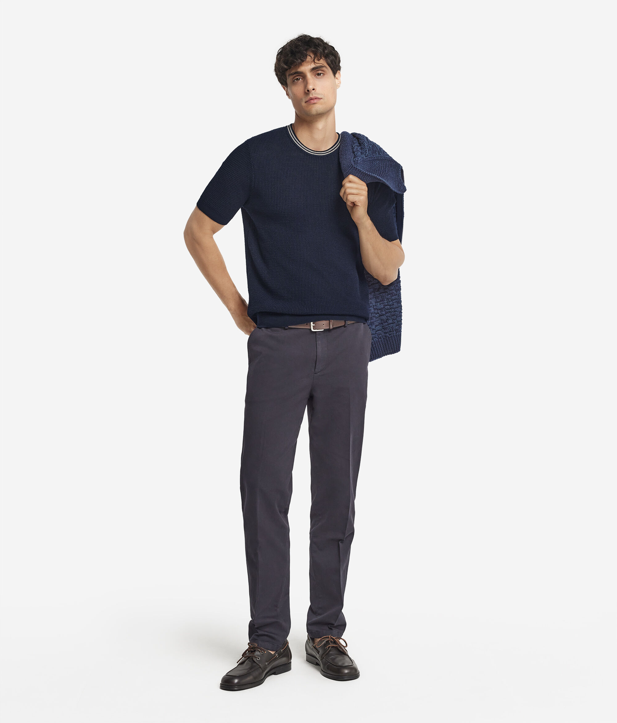 Polo en maille gaufrée