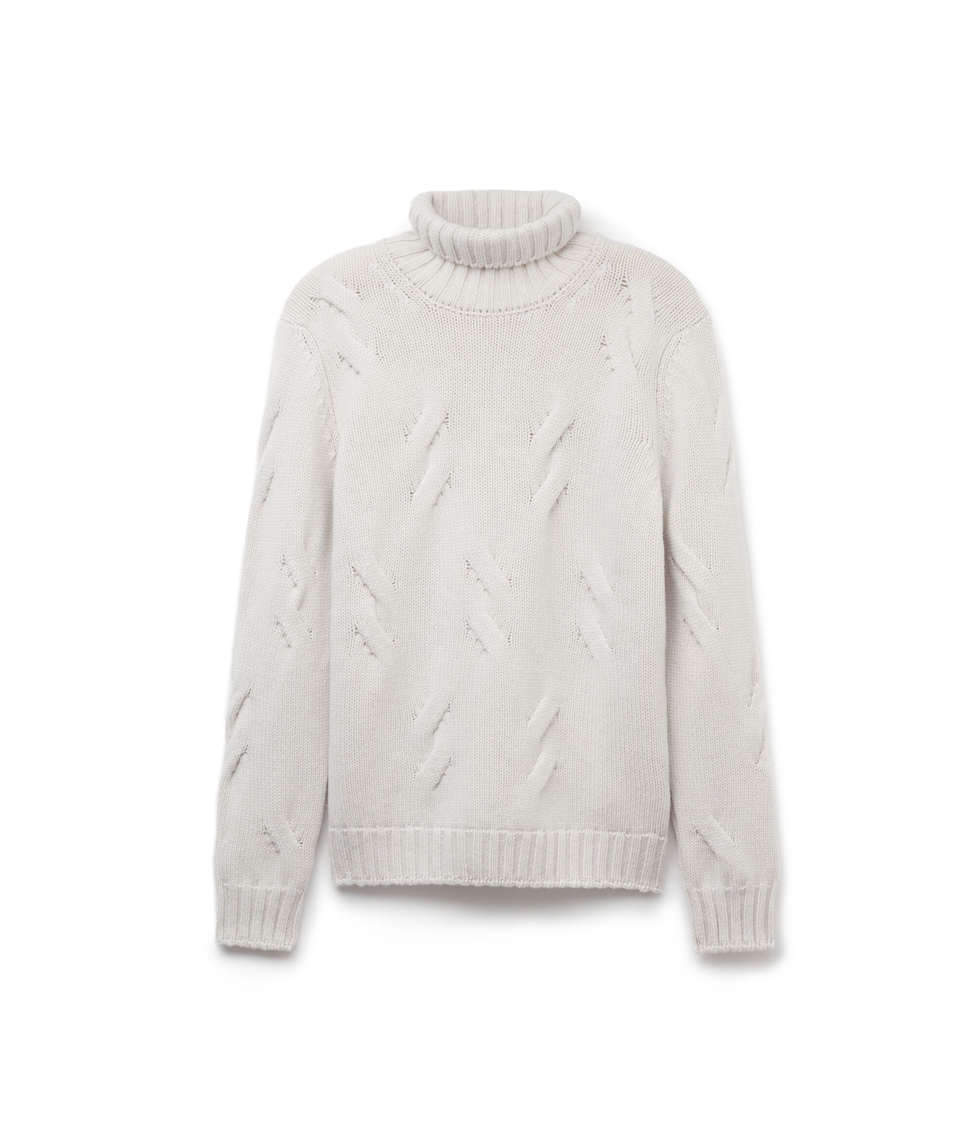 Cashmere Turtleneck Jumper with Cable Pattern