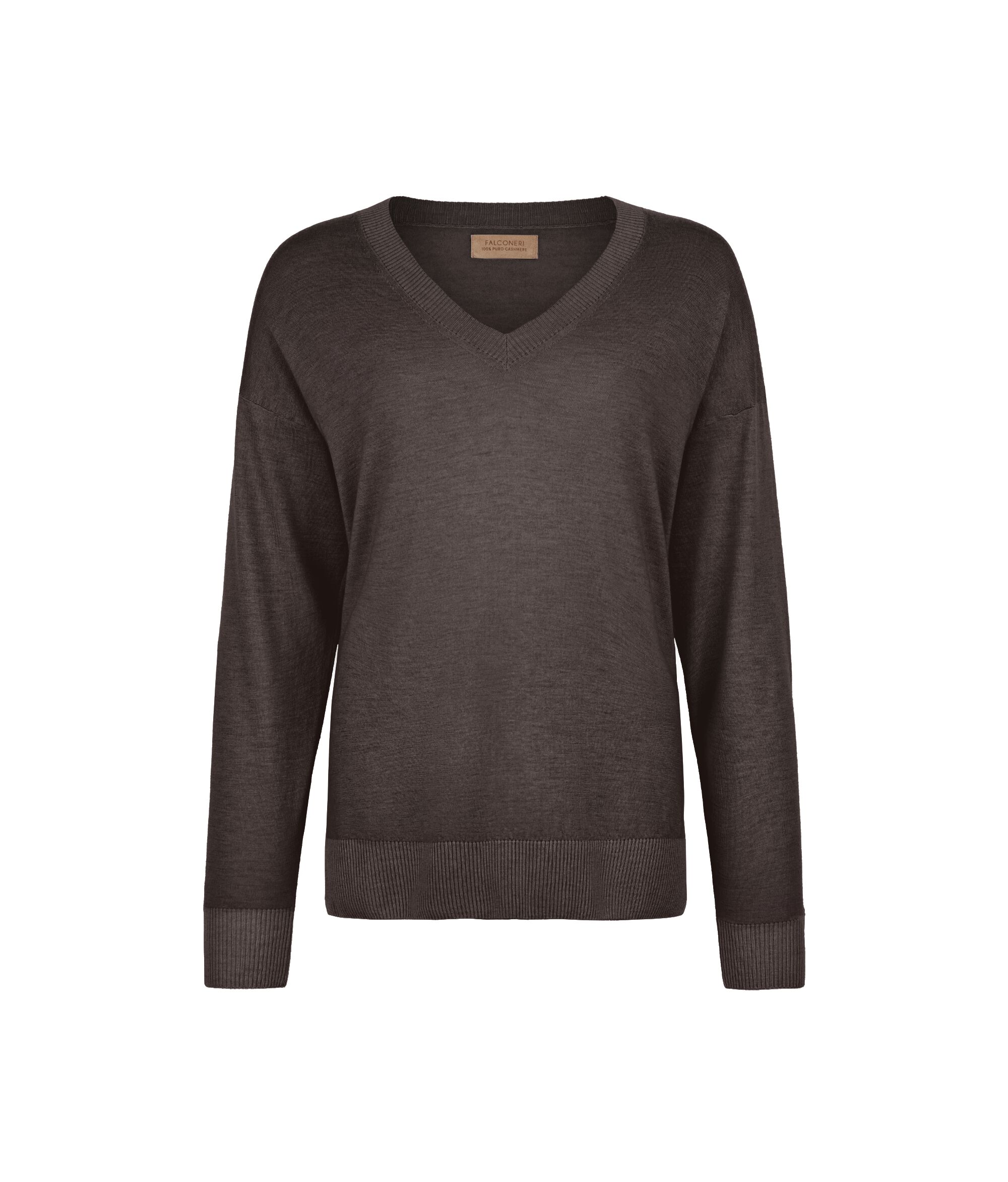 Maglia con scollo a V e spacchi in Cashmere Ultrafine