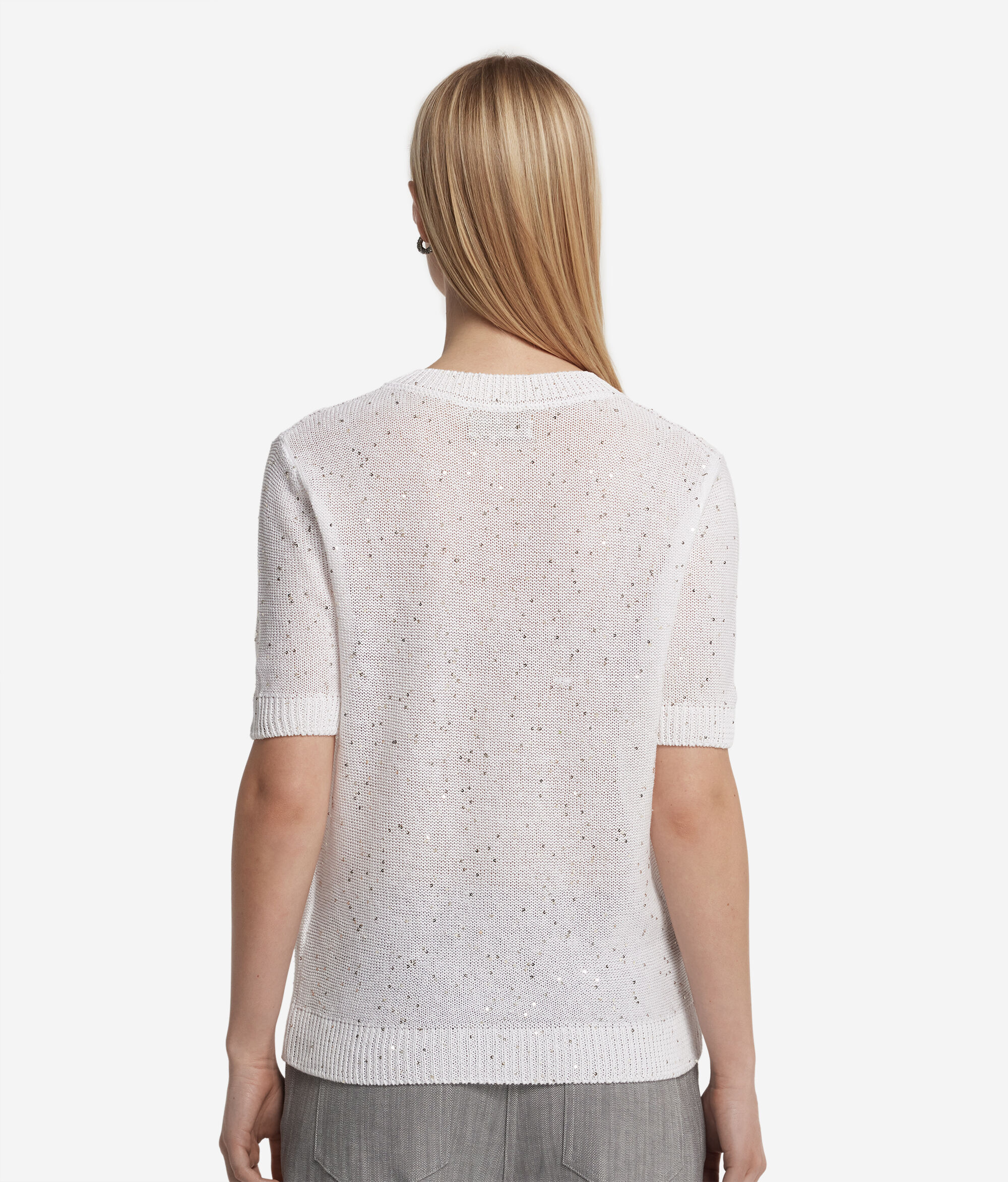 Джемпер из хлопка с микропайетками