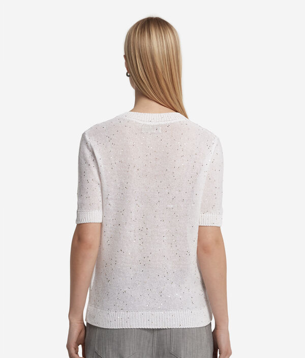 Джемпер из хлопка с микропайетками