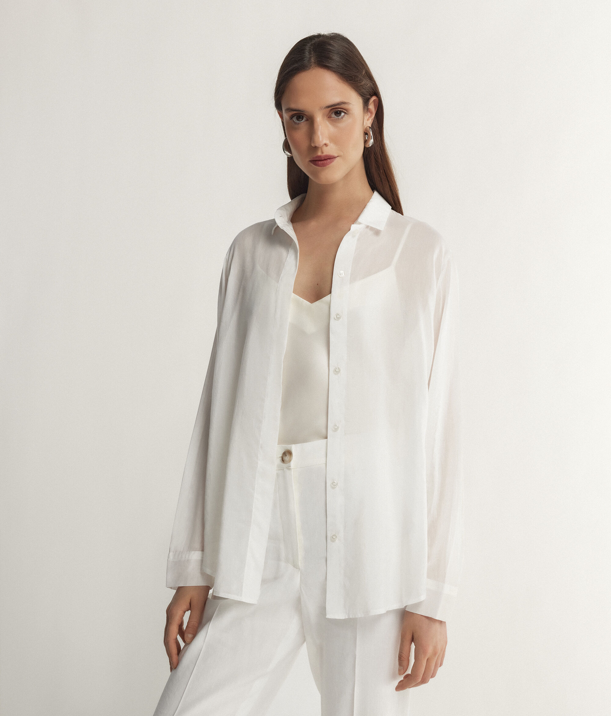 Camicia Colletto Mussola in Cotone e Seta