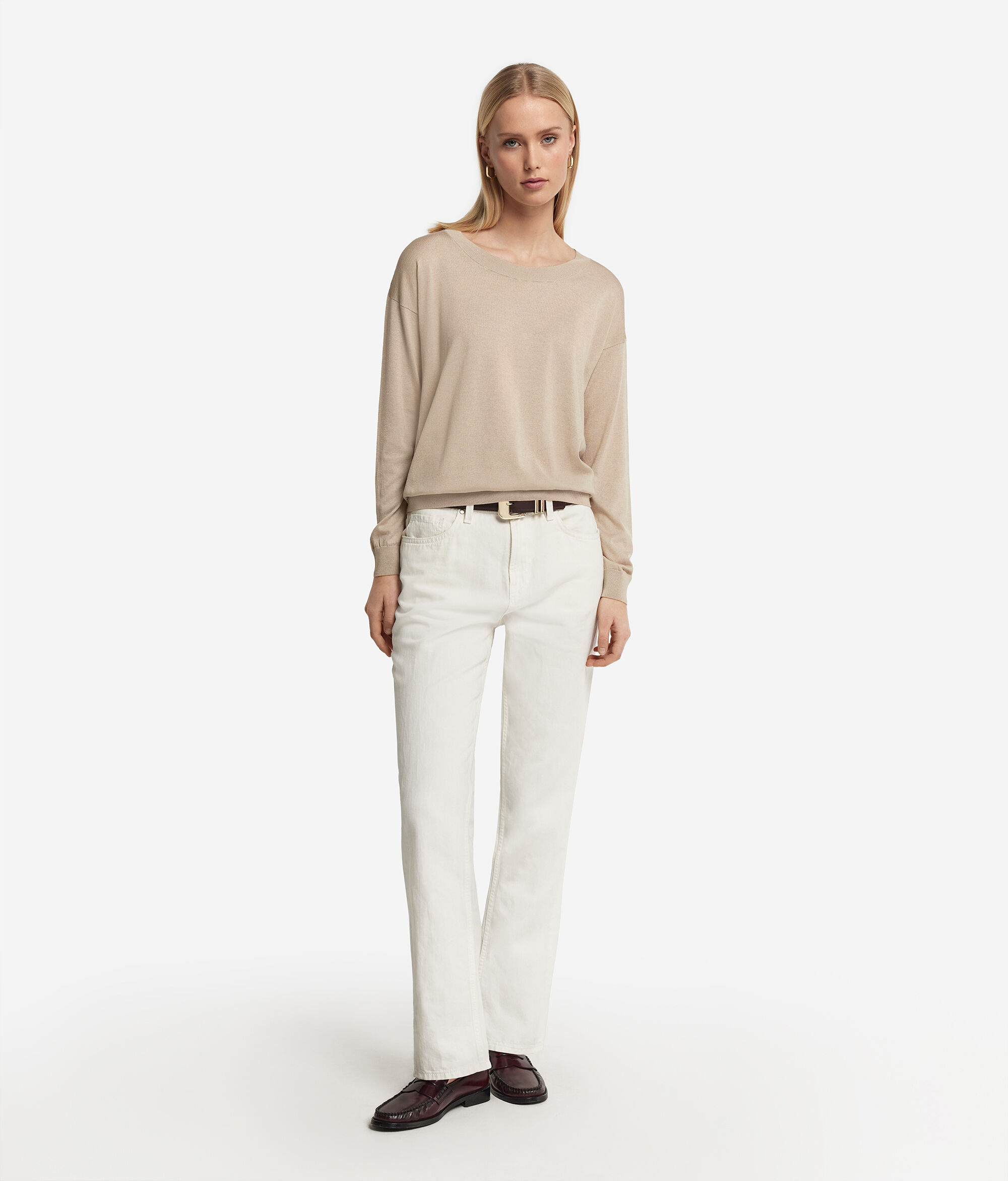 Silk and Cotton Round-Neck Jumper