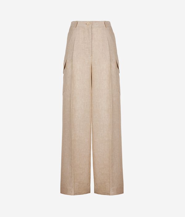 Брюки карго изо льна