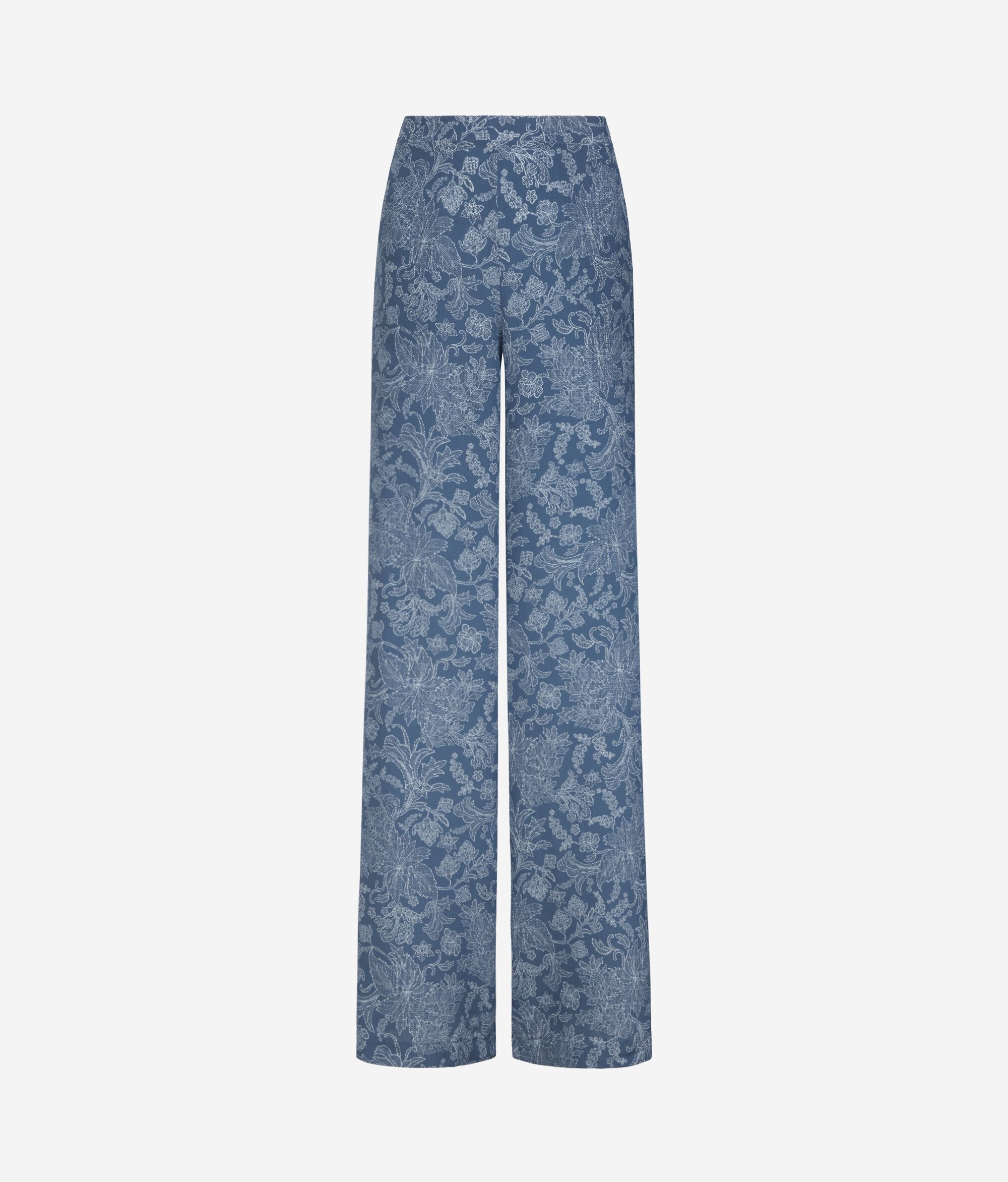 Wide printed silk trousers