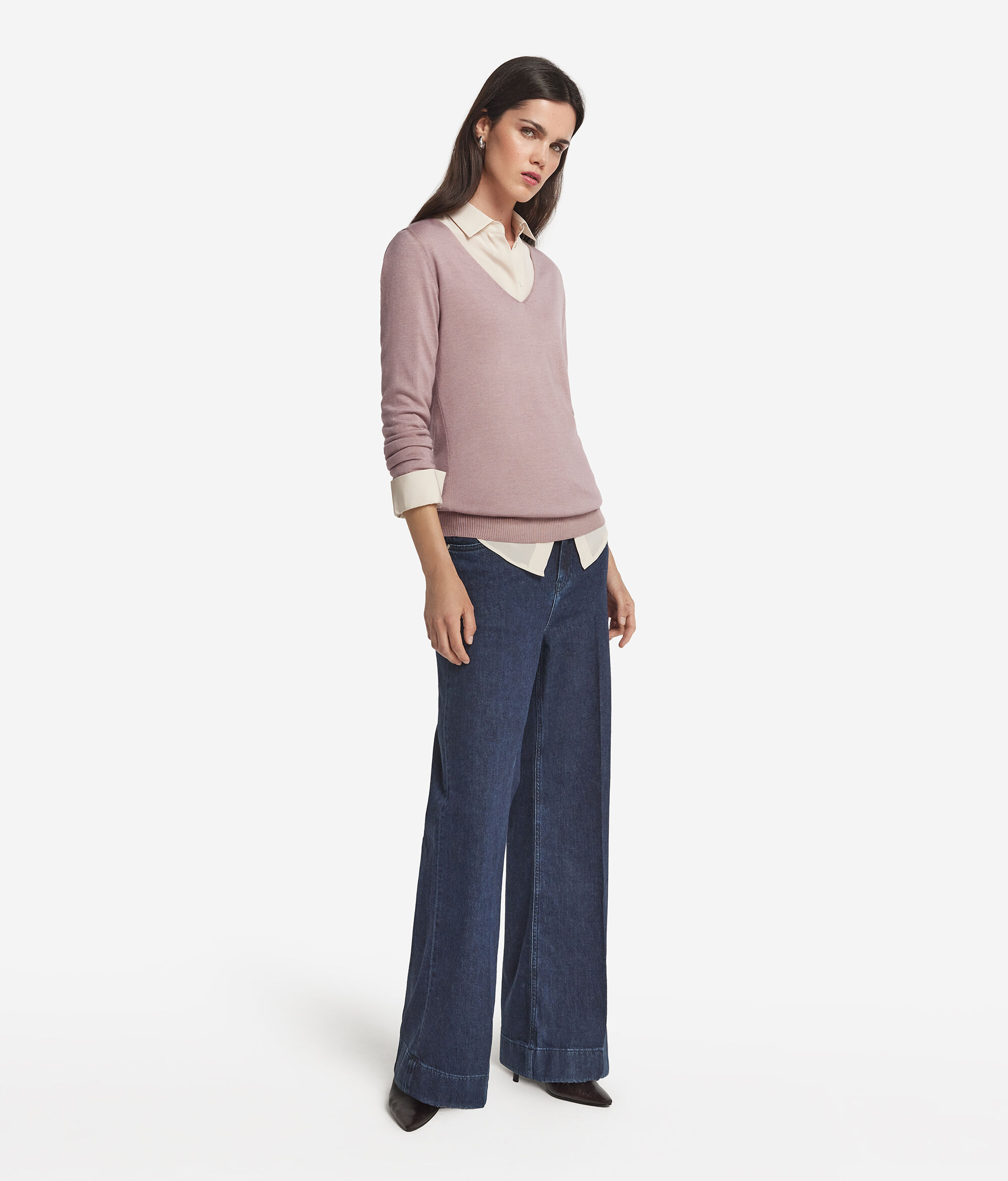 Jersei amb escot en punta de Cashmere Ultrafine