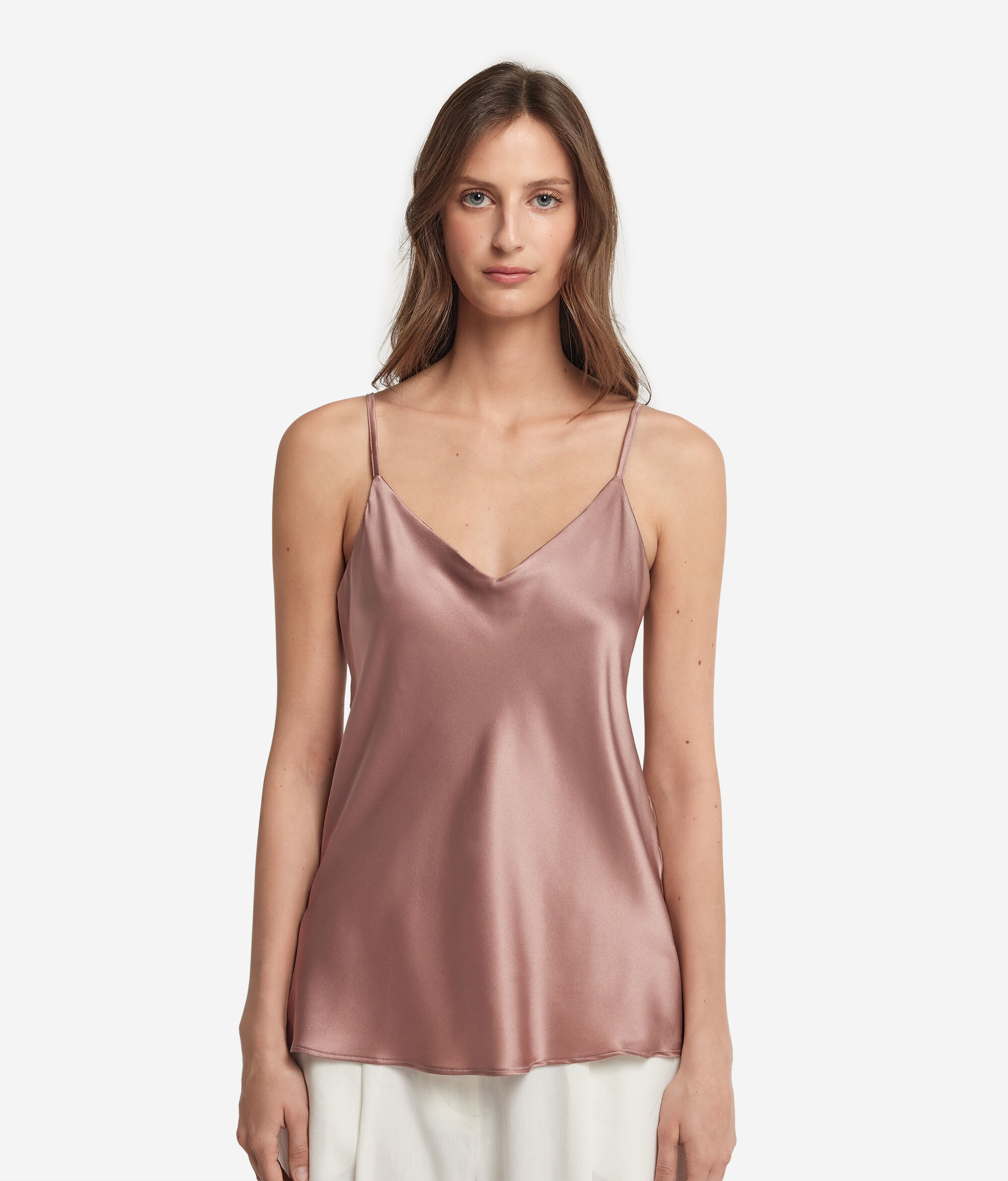 Silk Satin Camisole with Spaghetti Straps