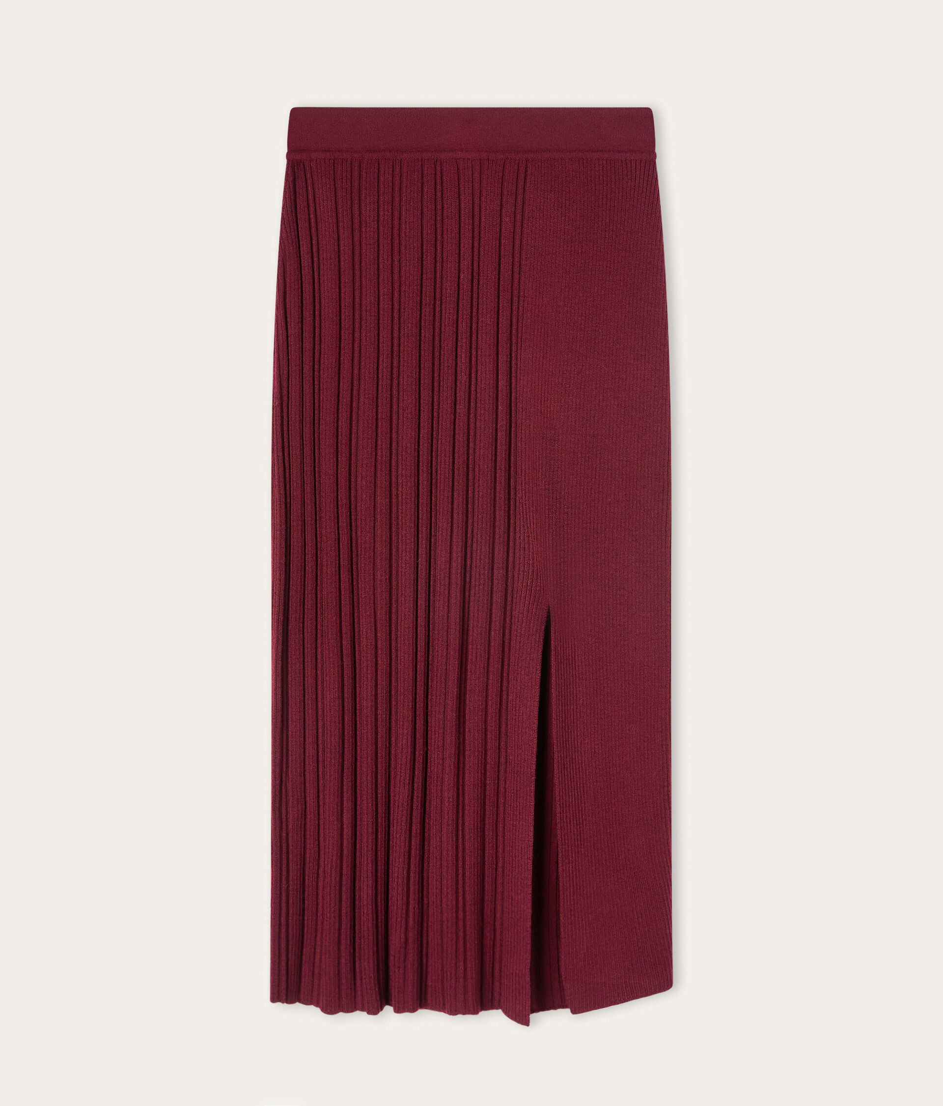 Ribbed wool skirt