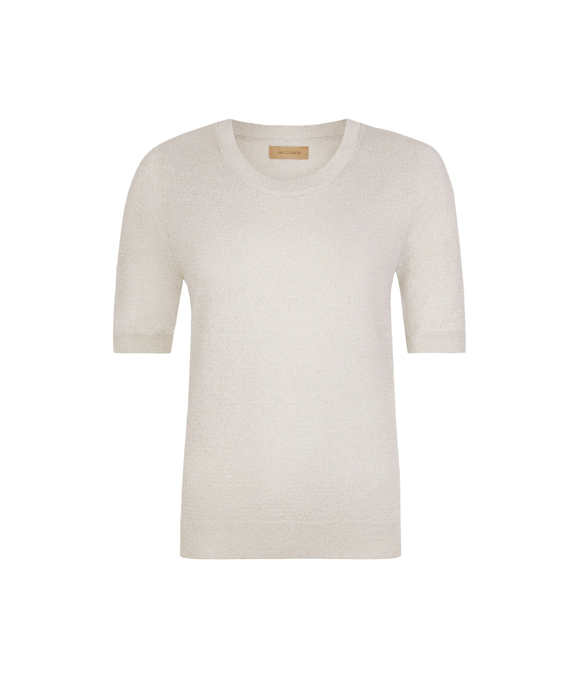 Pamut és Lenvászon Környakú Pulóver Lamészállal