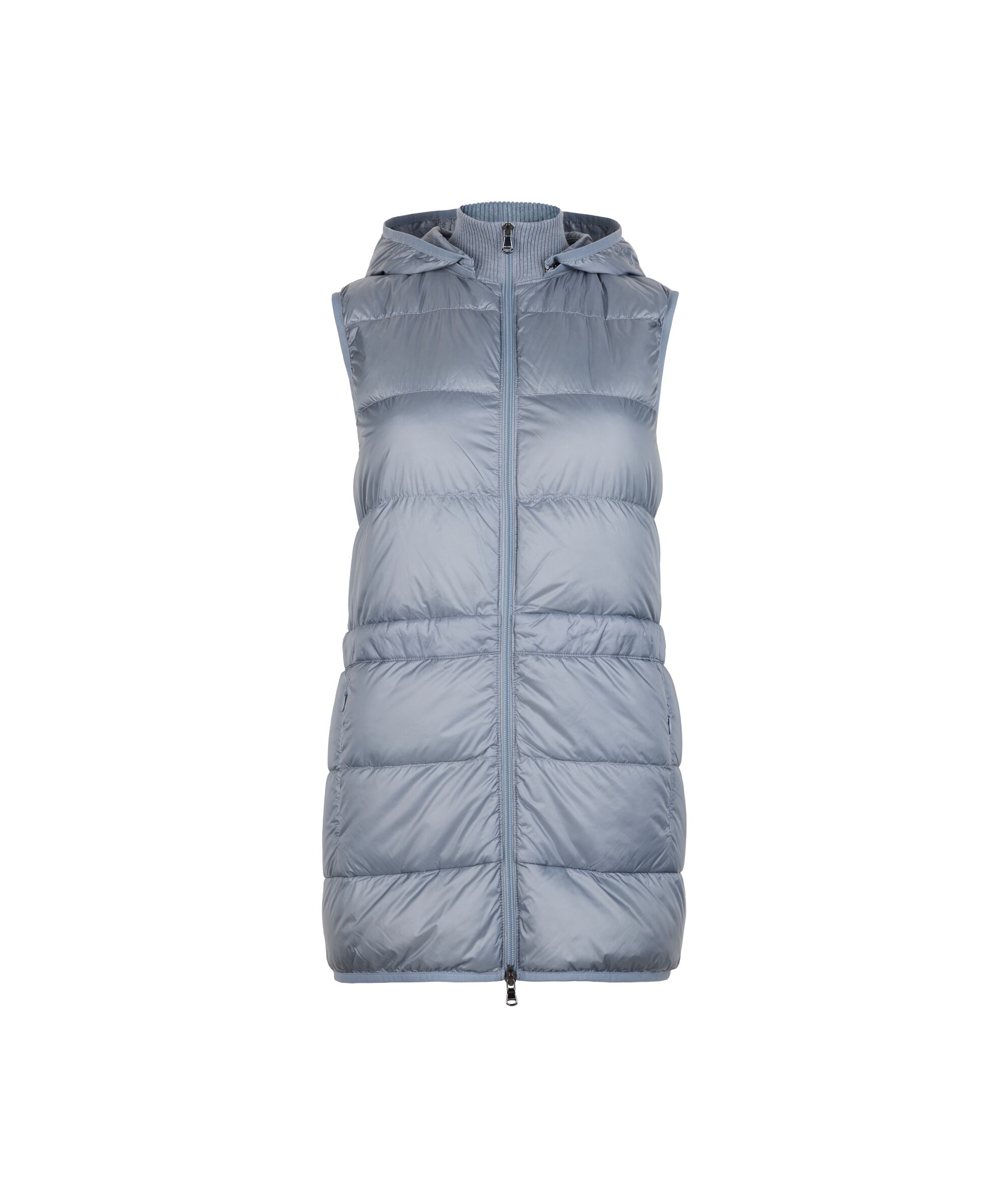 Cashmere Sleeveless Short Quilted Jacket with Drawstring_9216