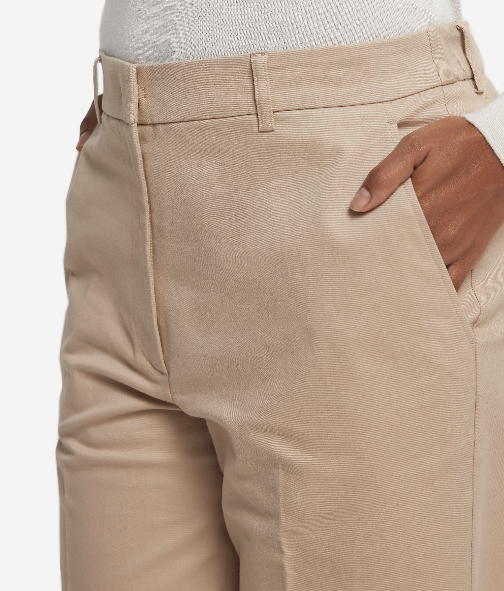 Cotton cashmere cigarette trousers