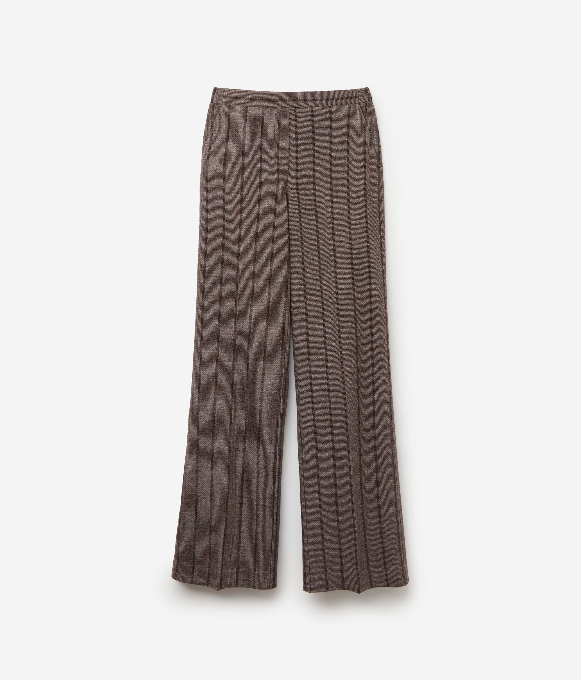 Pantalone Palazzo gessato in Cotone e Lana