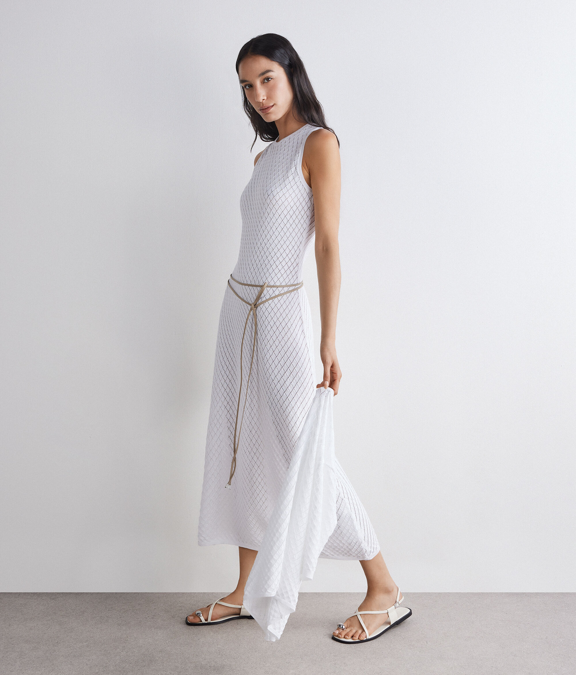 Openwork diamond stitch dress
