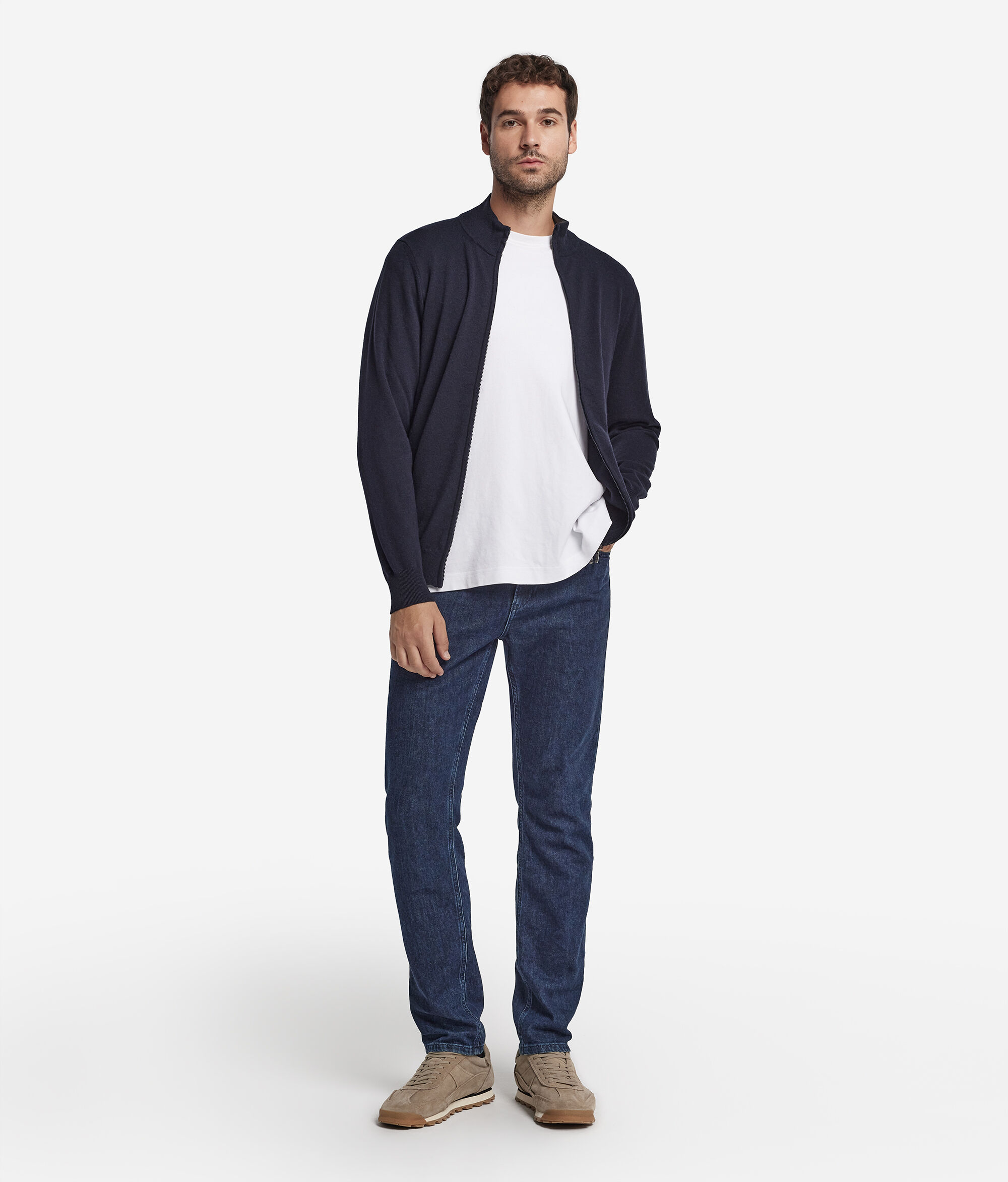 Cardigan mit durchgehendem Reißverschluss aus Kaschmir Ultrasoft