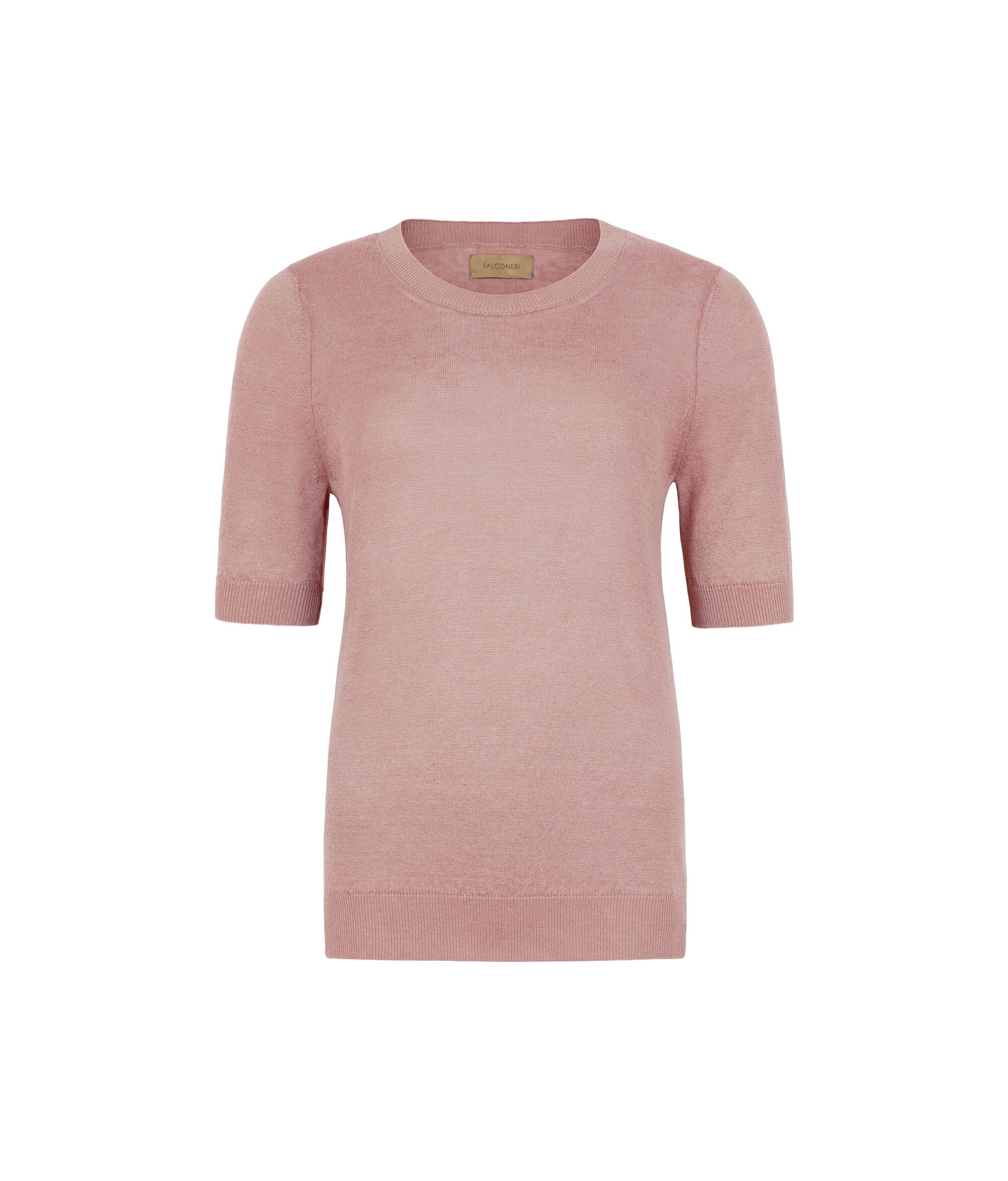 Cotton-Linen Crew Neck T-Shirt