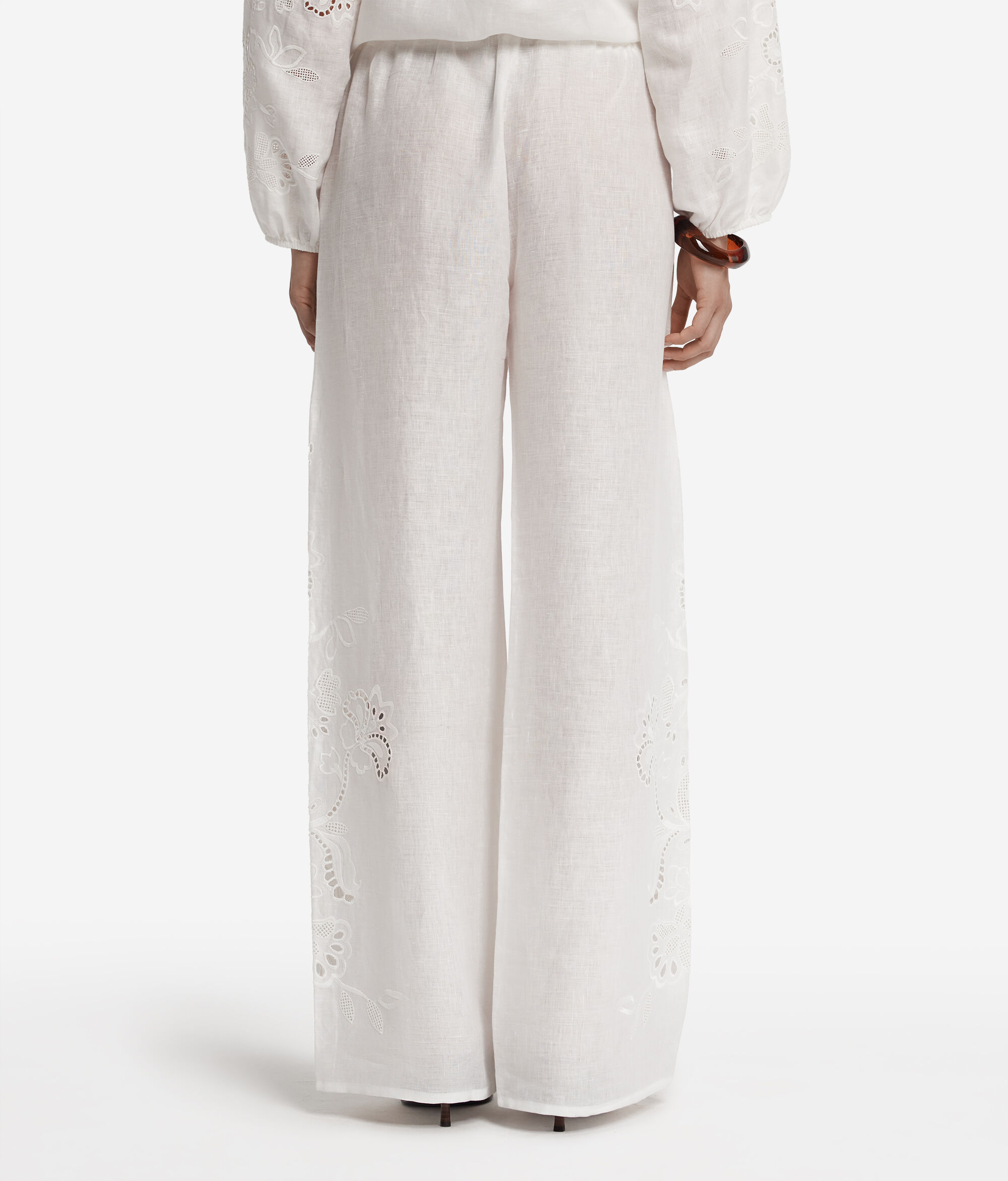 Embroidered Linen Pants