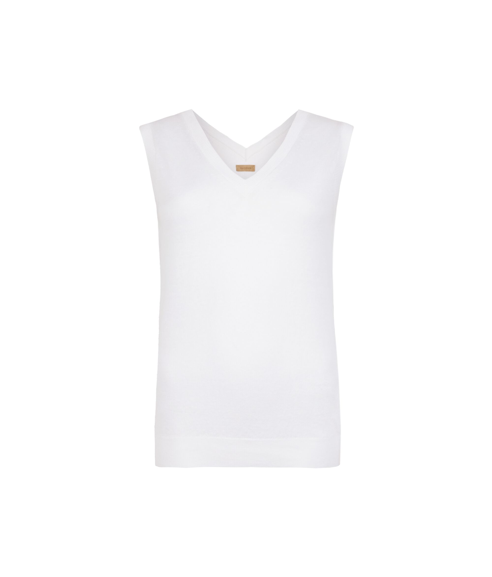 Tanktop mit V-Ausschnitt aus Leinen und Baumwolle