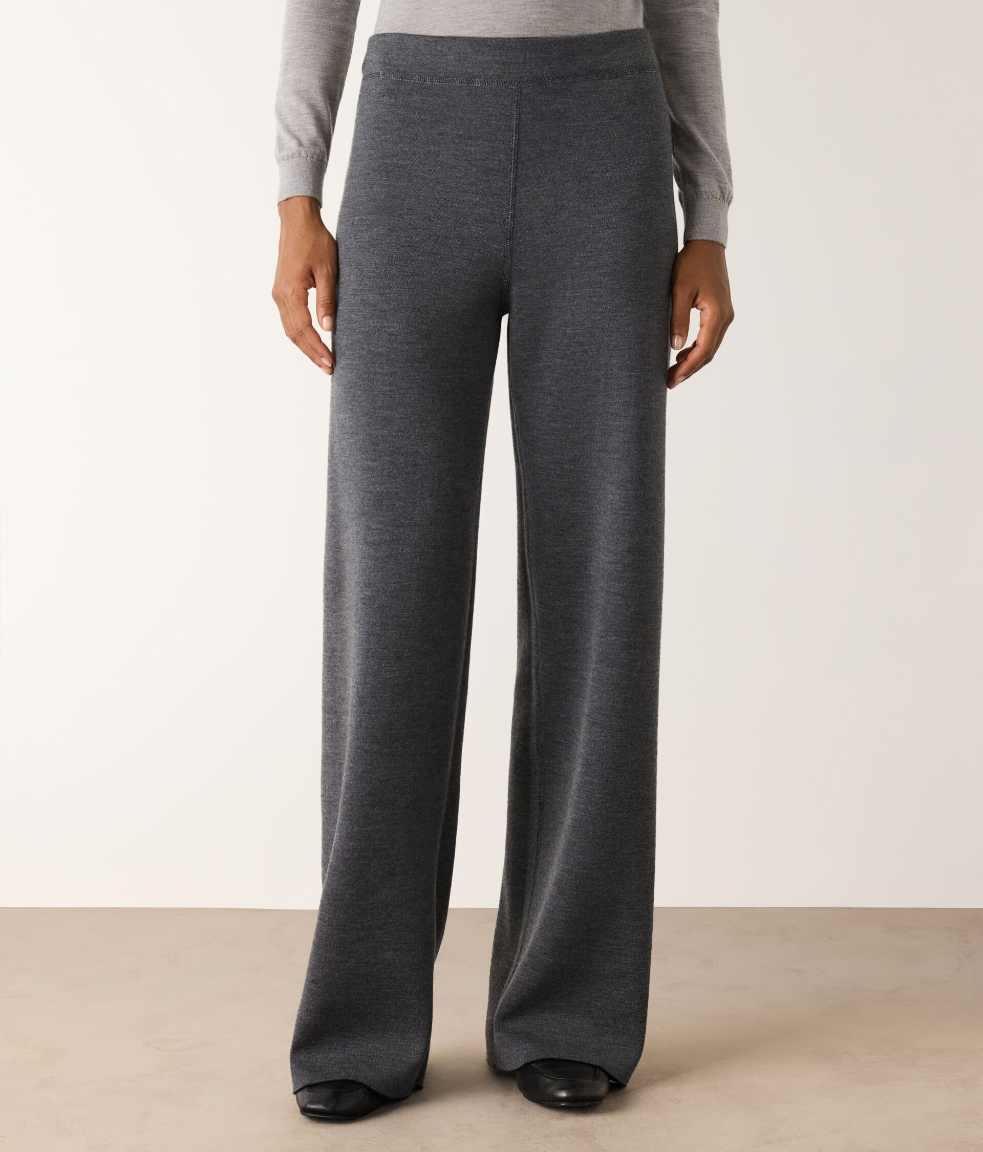 Reversible palazzo trousers in Ultrafine Cashmere