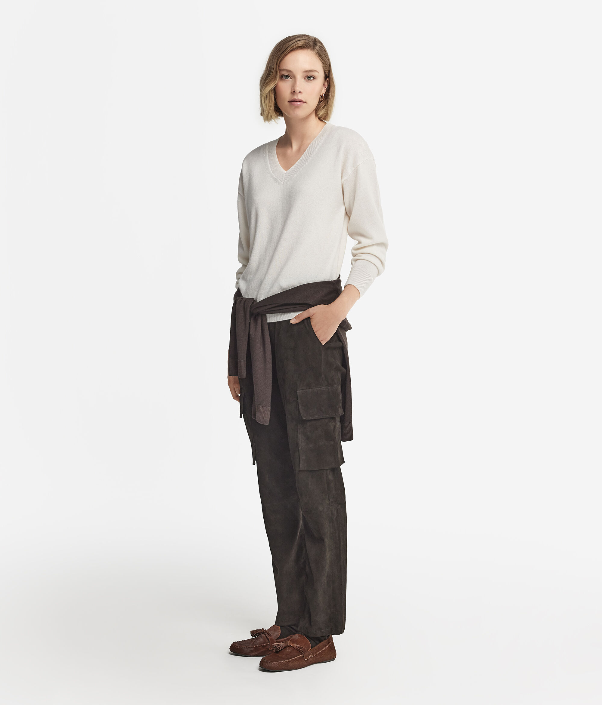 Pull à col V en cachemire ultra-doux