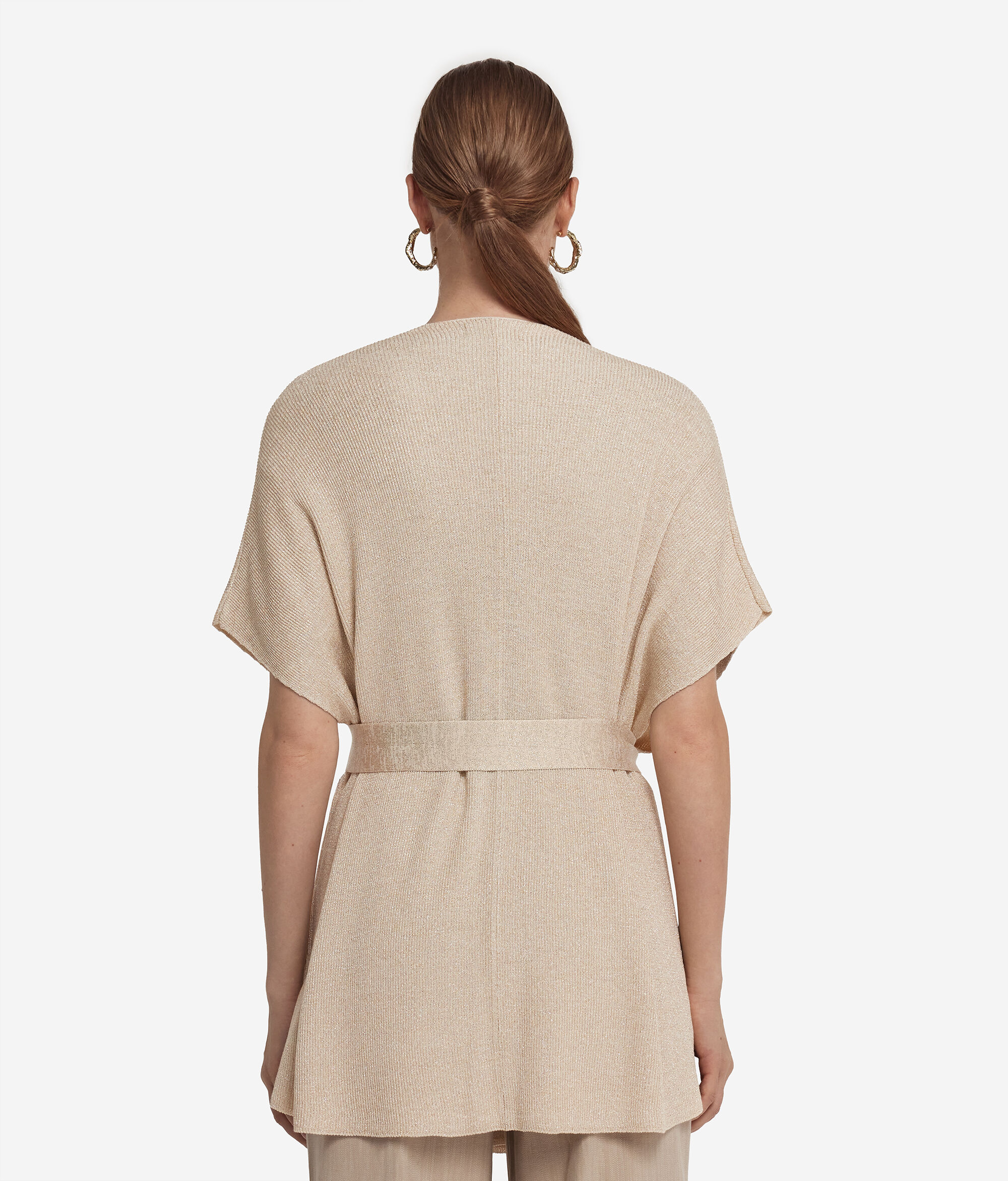 Gerippter Kimono mit Lamé-Garn
