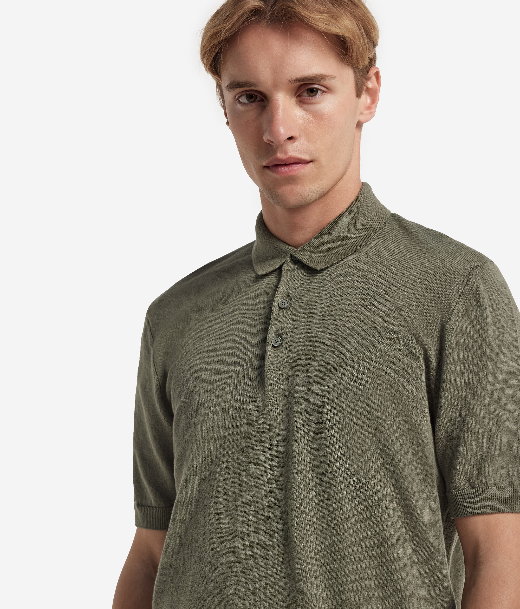 Cotton Linen Short-Sleeved Polo Shirt