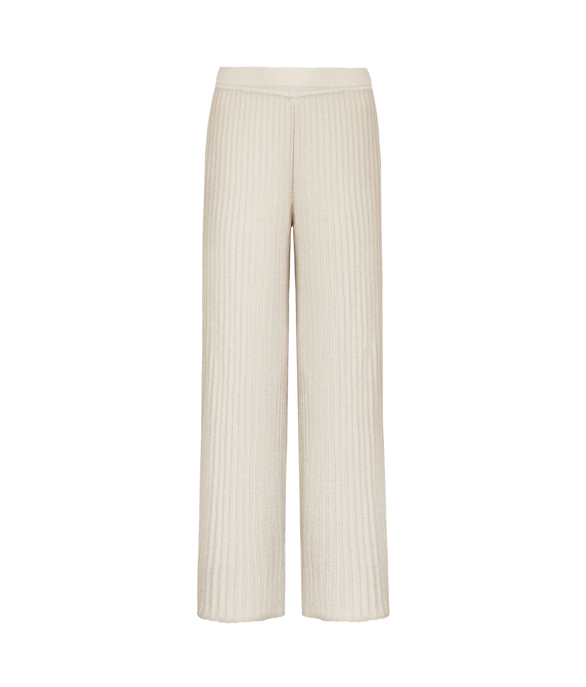 ラメ リブニット パンツ