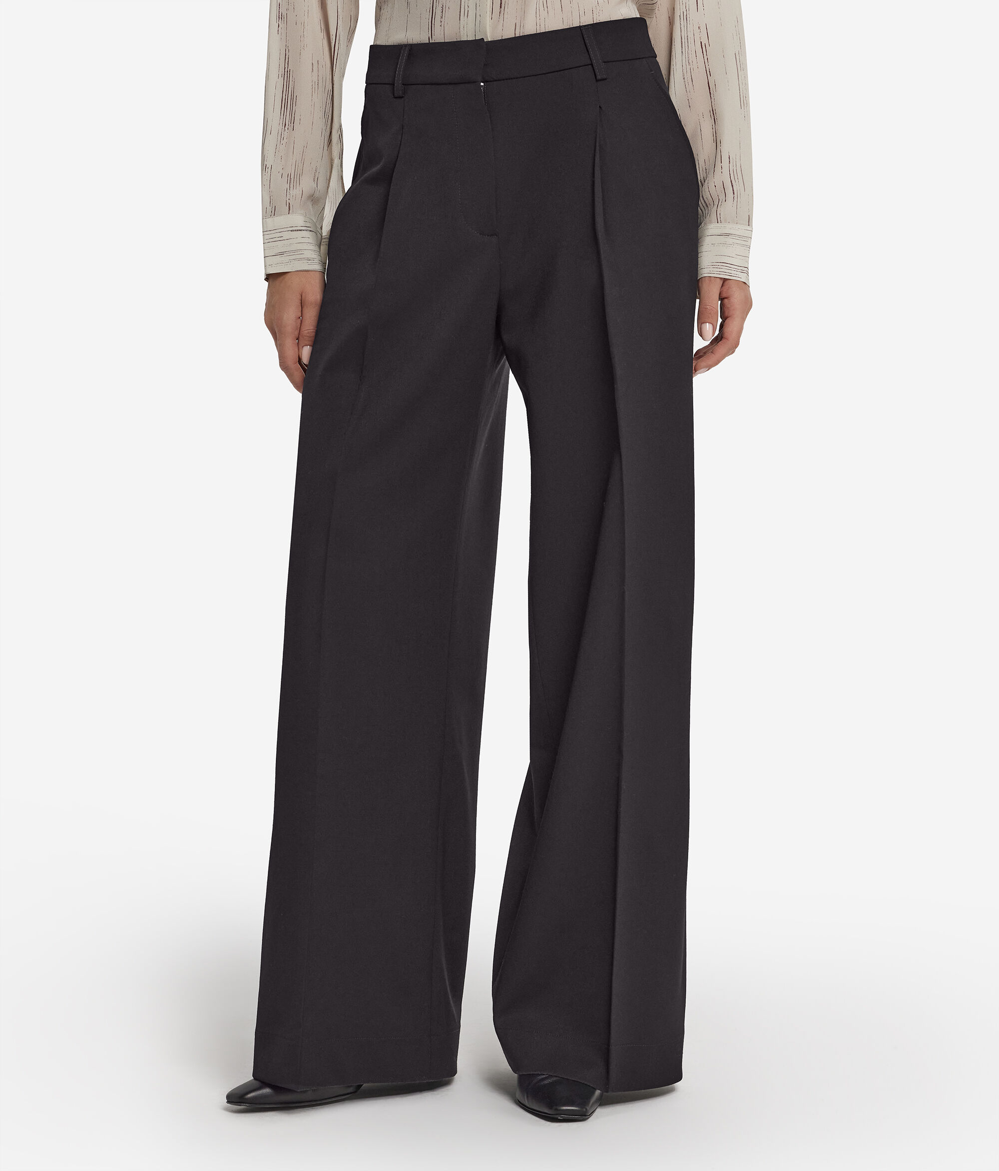 Pantalone palazzo in lana