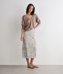 Gonna jacquard paisley