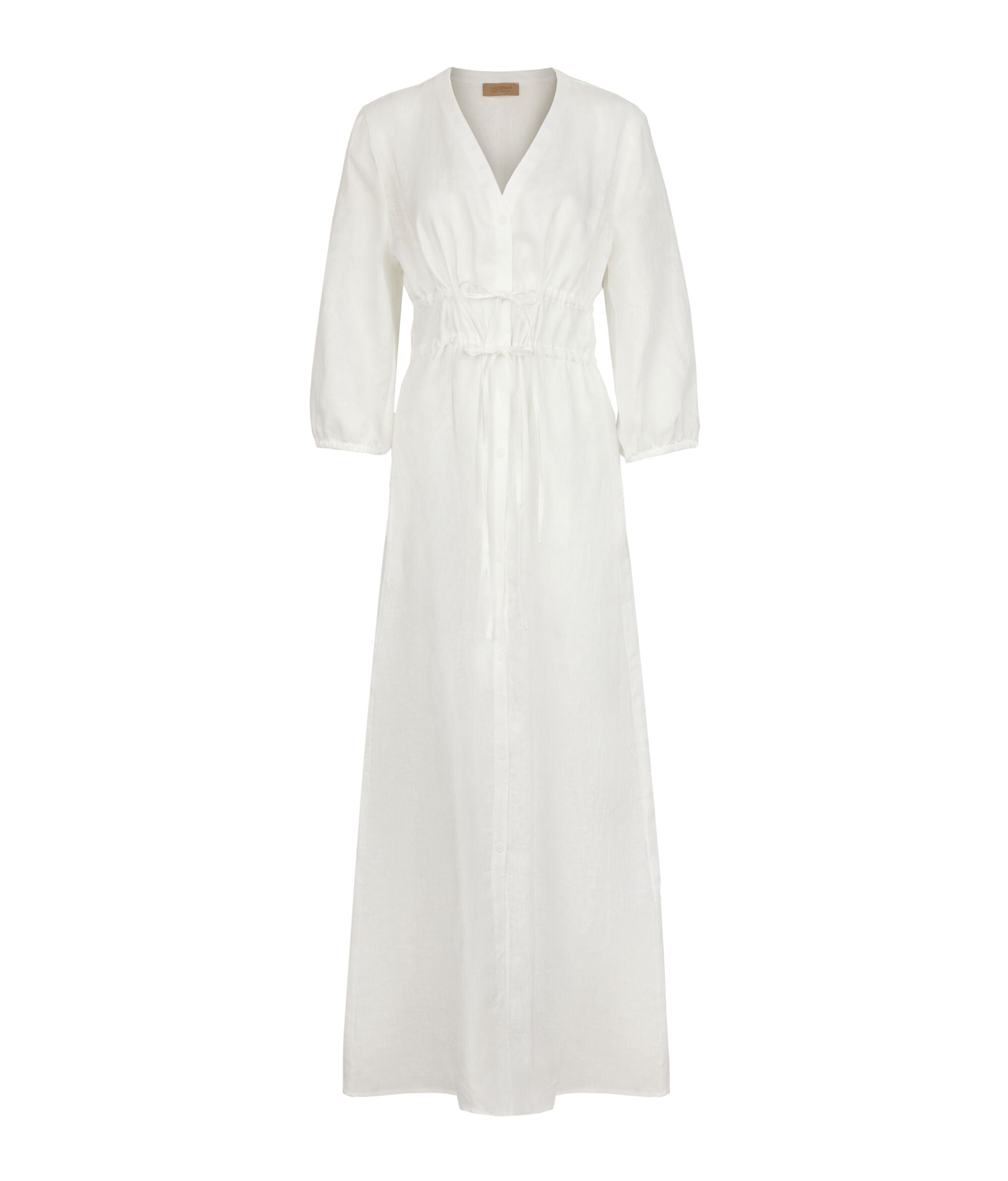 Vestido linho com laços