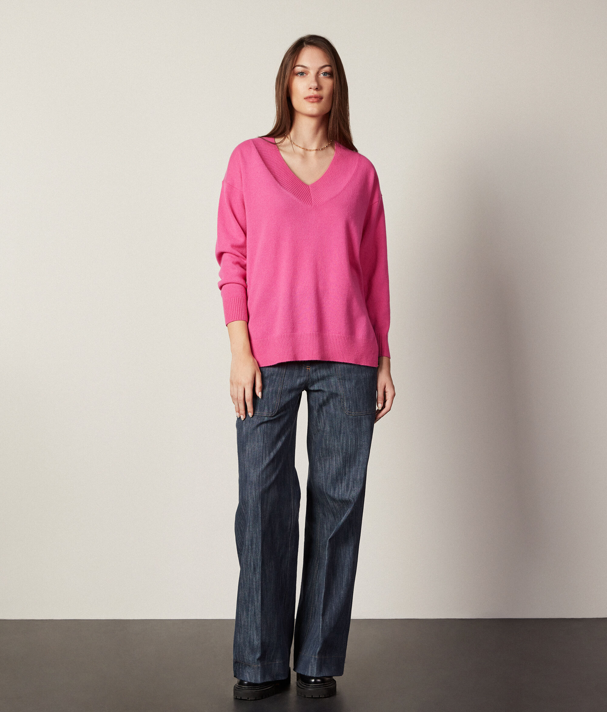 Pull en cachemire femme oversize col V