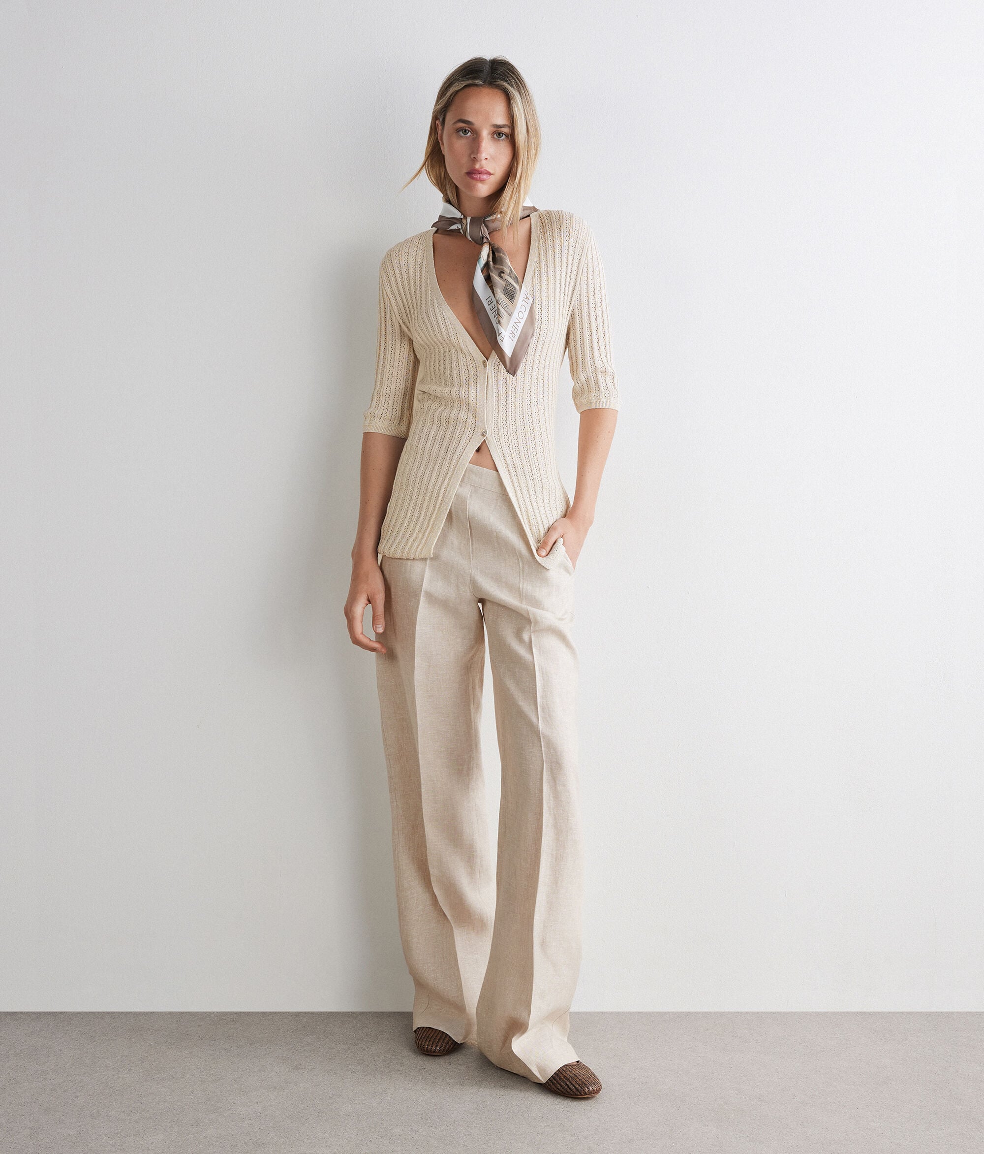 Cardigan a coste lamé