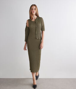 Cardigan trafori lamè - GREEN