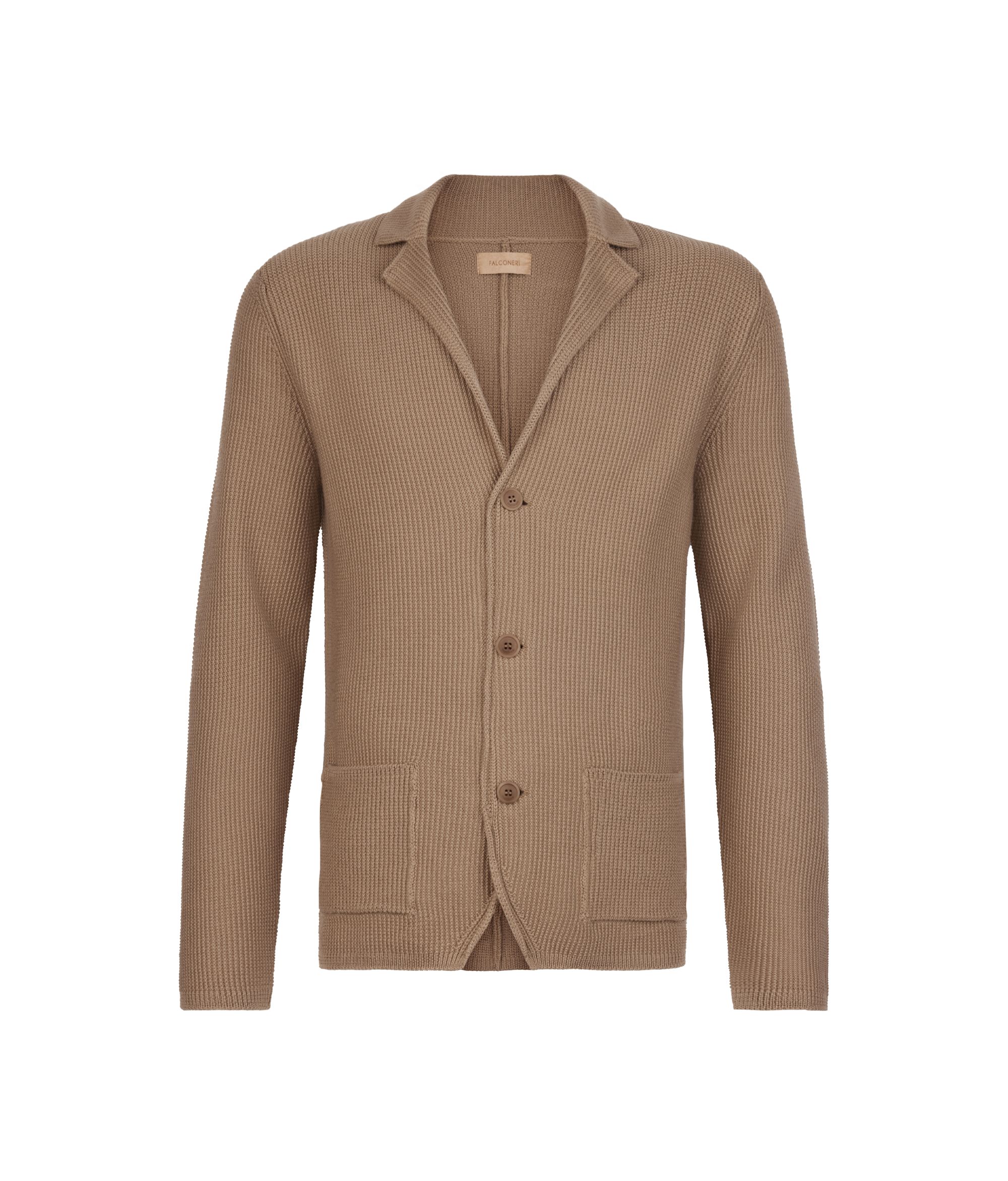 Moss stitch wool jacket