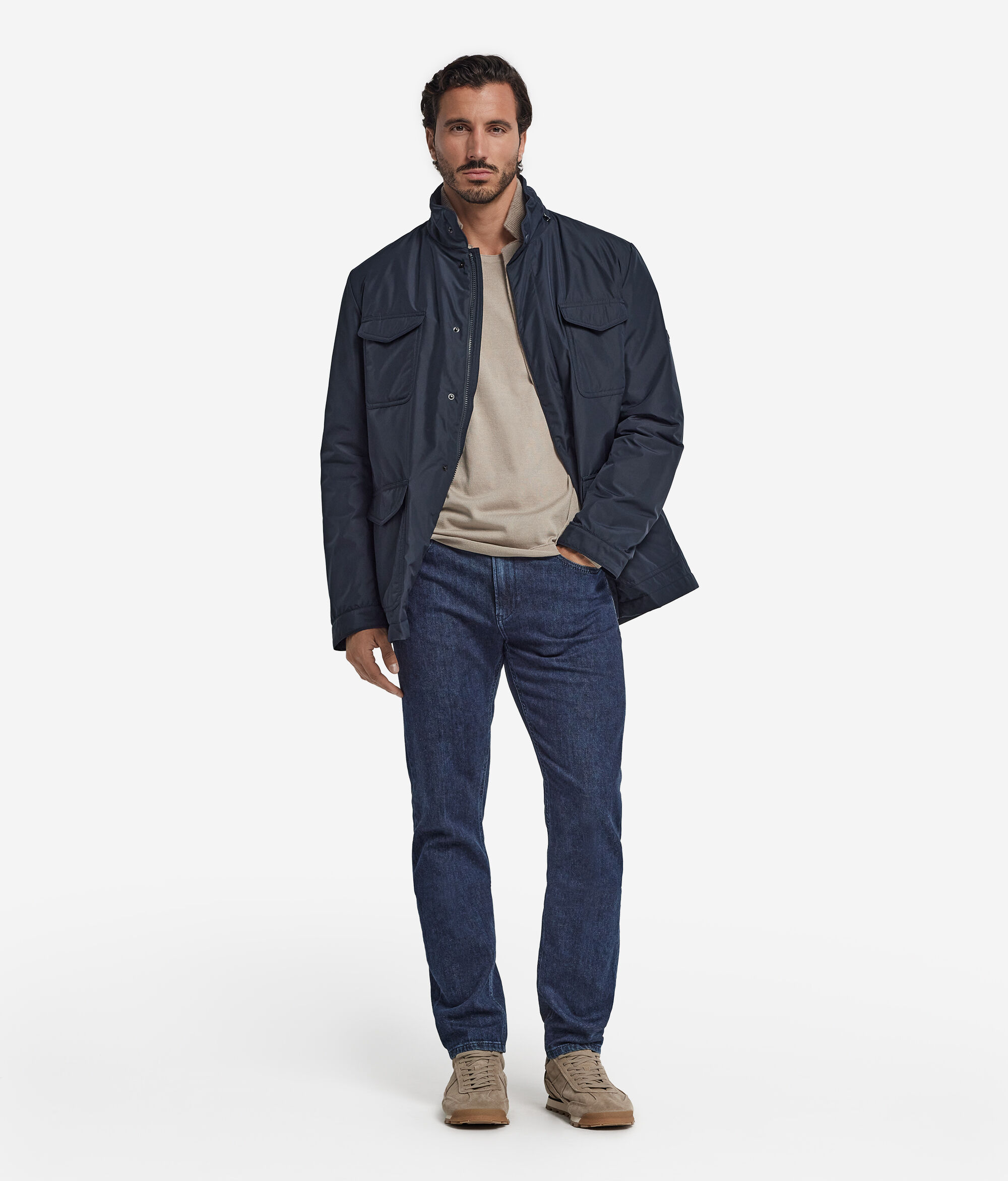 Sahariana tecnica con interno in cashmere