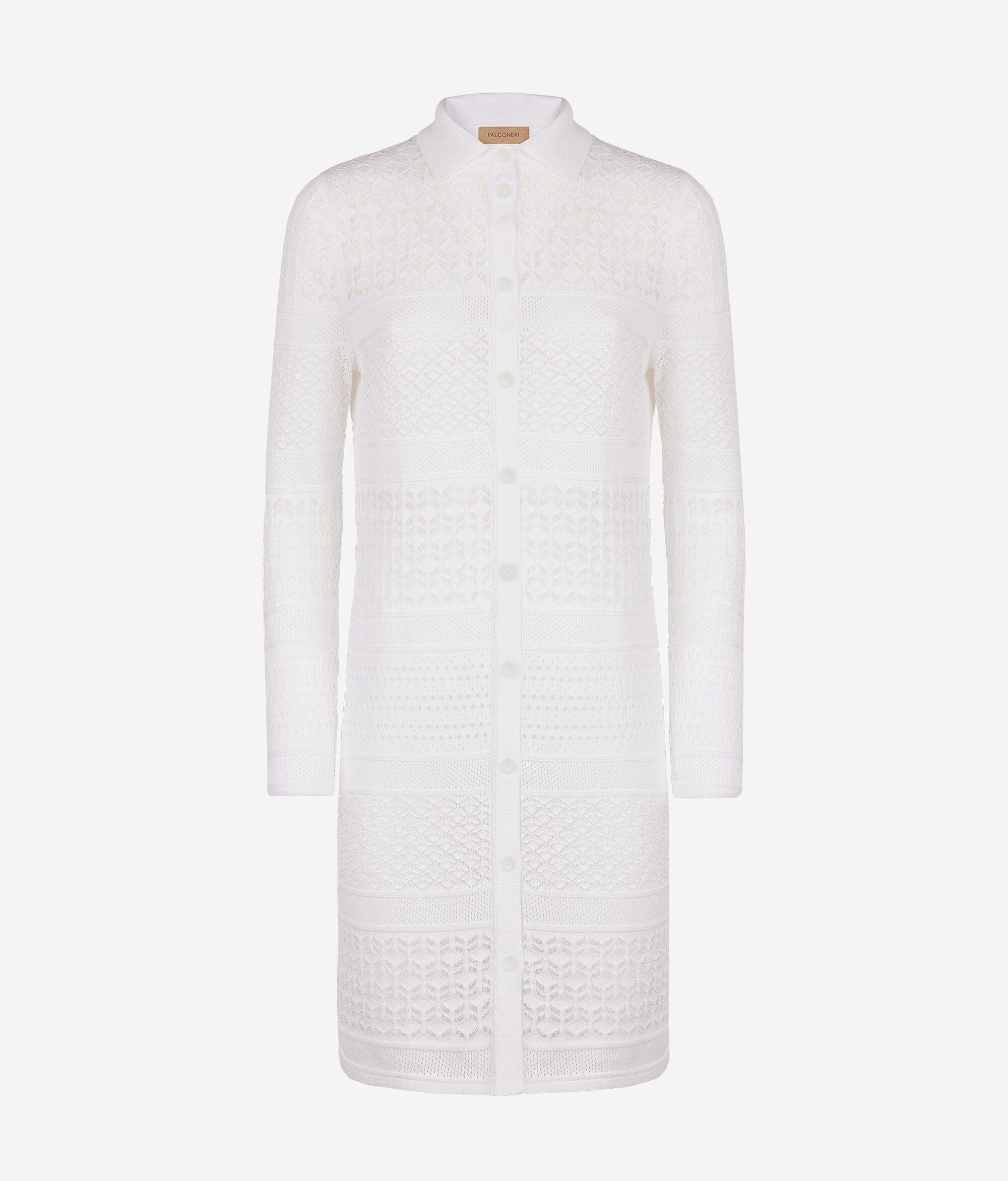 Crochet Cotton Shirt Dress
