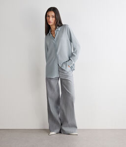 Camicia in seta con colletto - LIGHT_BLUE