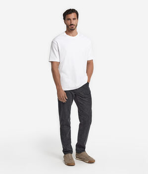 T-shirt με Στρογγυλή Λαιμόκοψη από Βαμβακερό Ζέρσεϊ