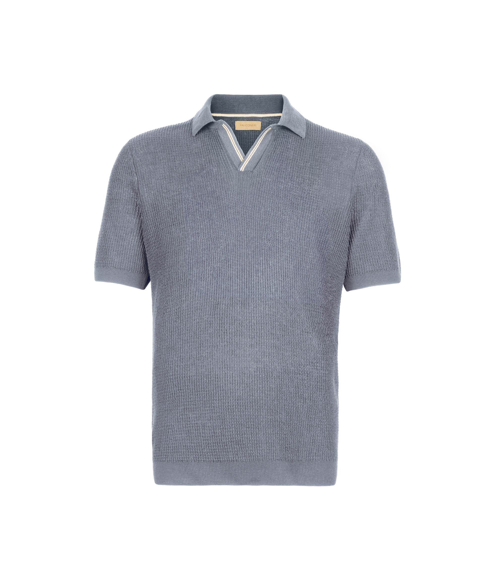 Waffle Stitch Short-Sleeved Polo Shirt