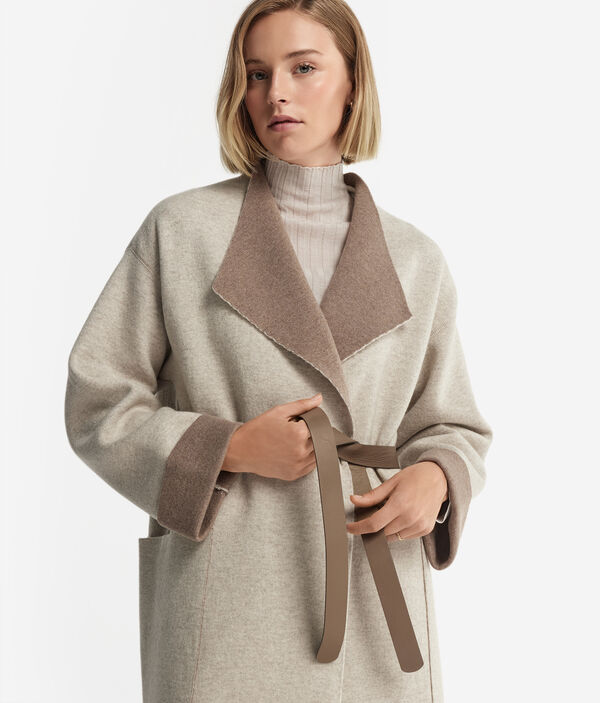 Пальто из кашемира с разрезами