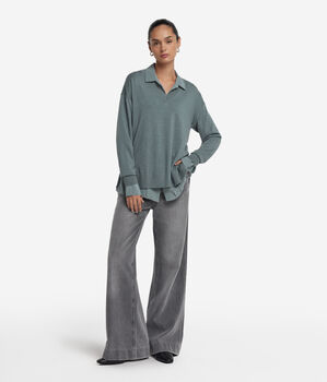 V-Neck Cashmere Jumper with Slits