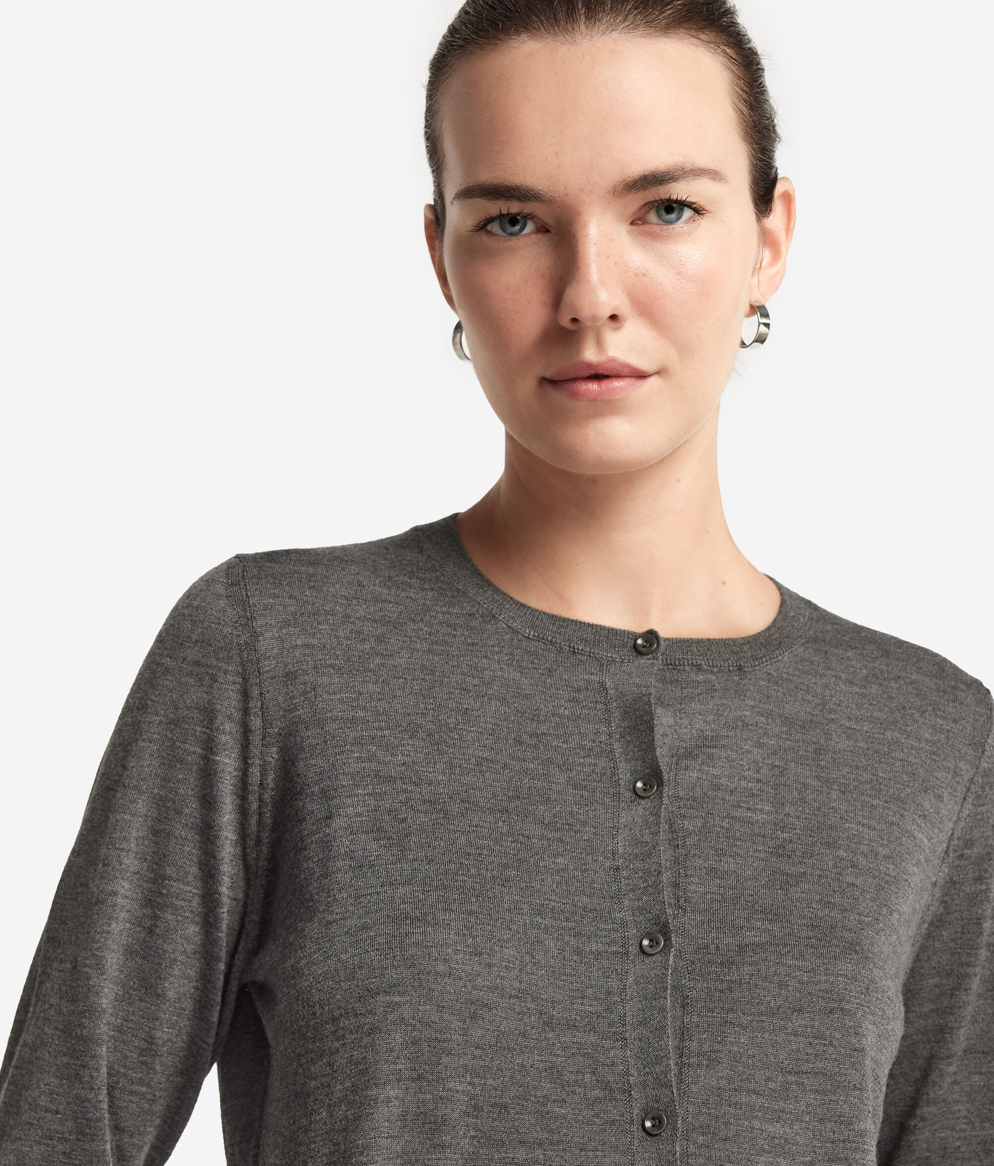 Strickjacke mit Rundhalsausschnitt aus Kaschmir Ultrafine