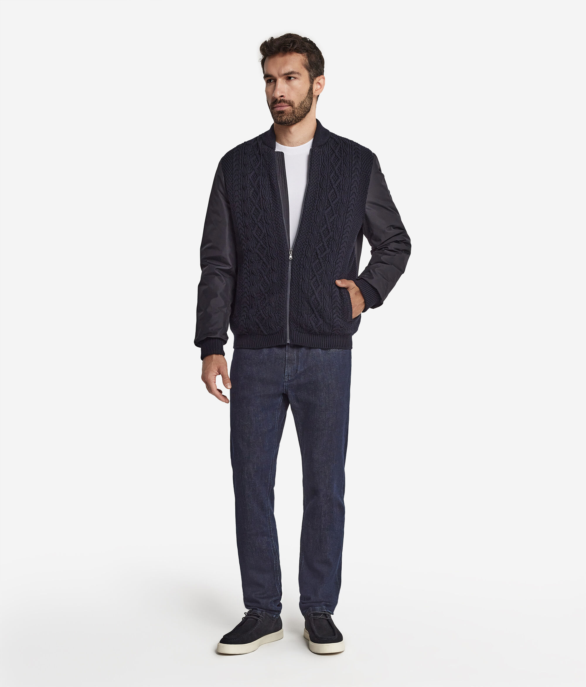 Бомбер с рыбацким узором