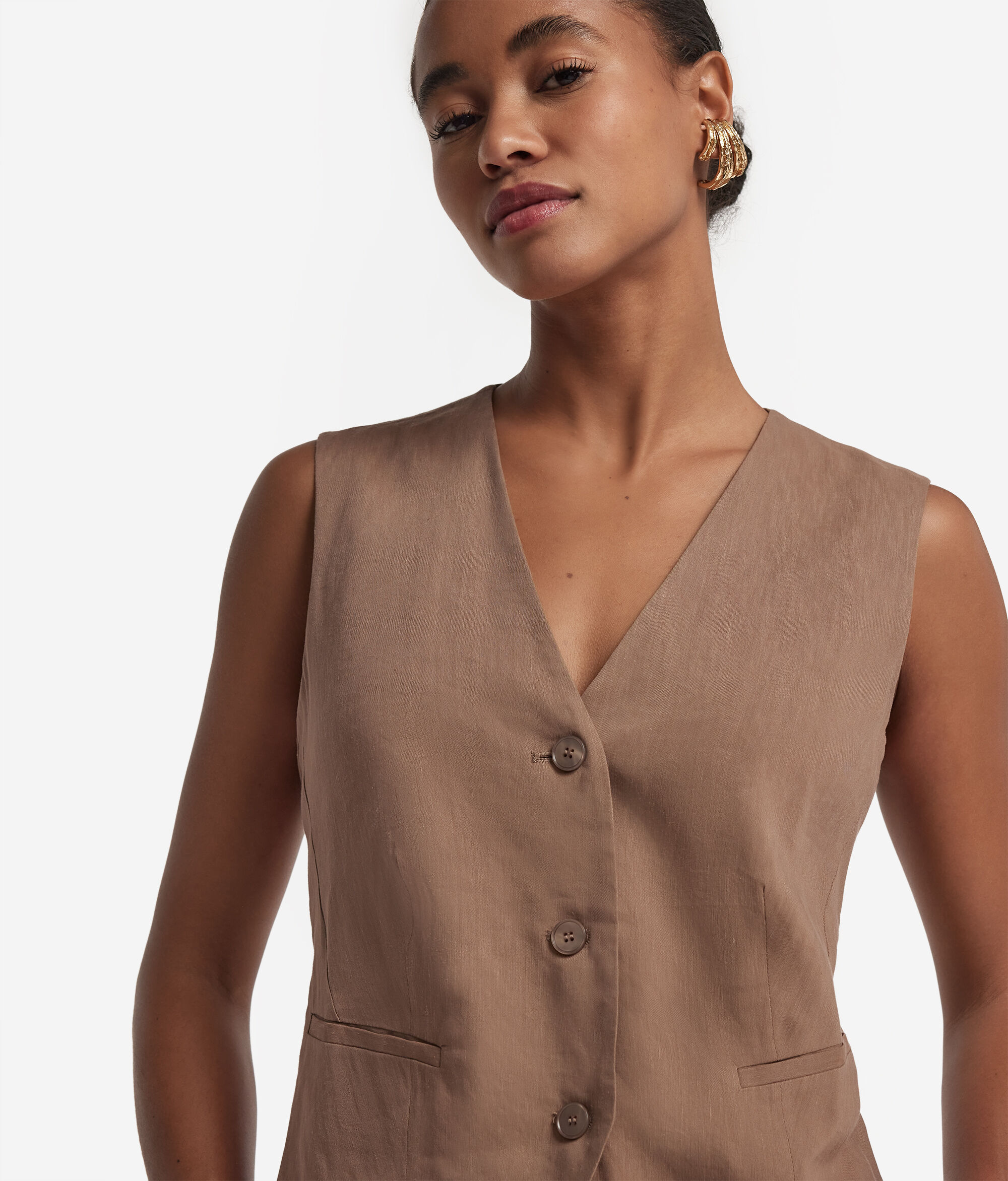 Linen and Viscose Gilet
