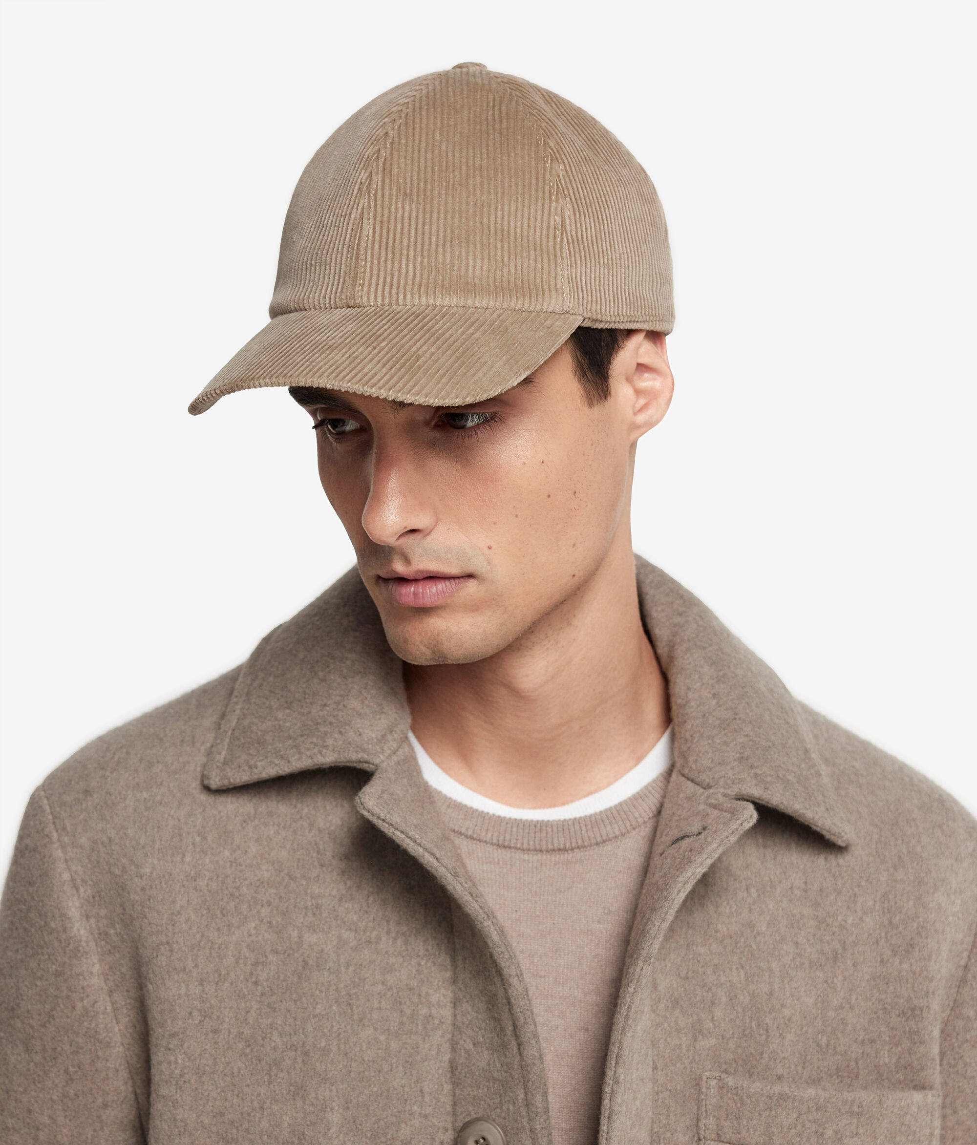 Baseball-Cap aus Baumwollsamt mit Innenfutter aus Kaschmir