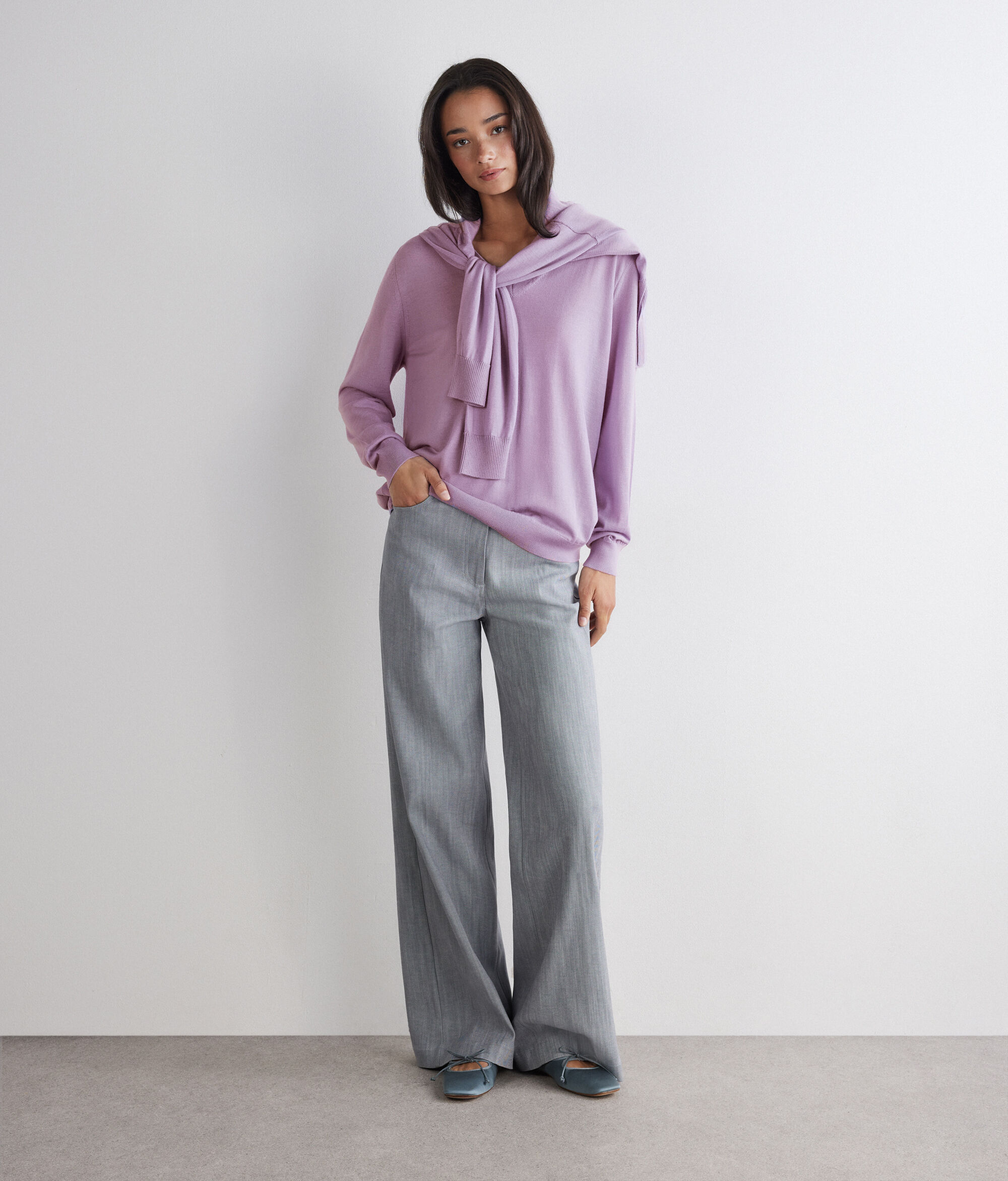 Svetr s Výstřihem do V z Kašmíru Ultrafine