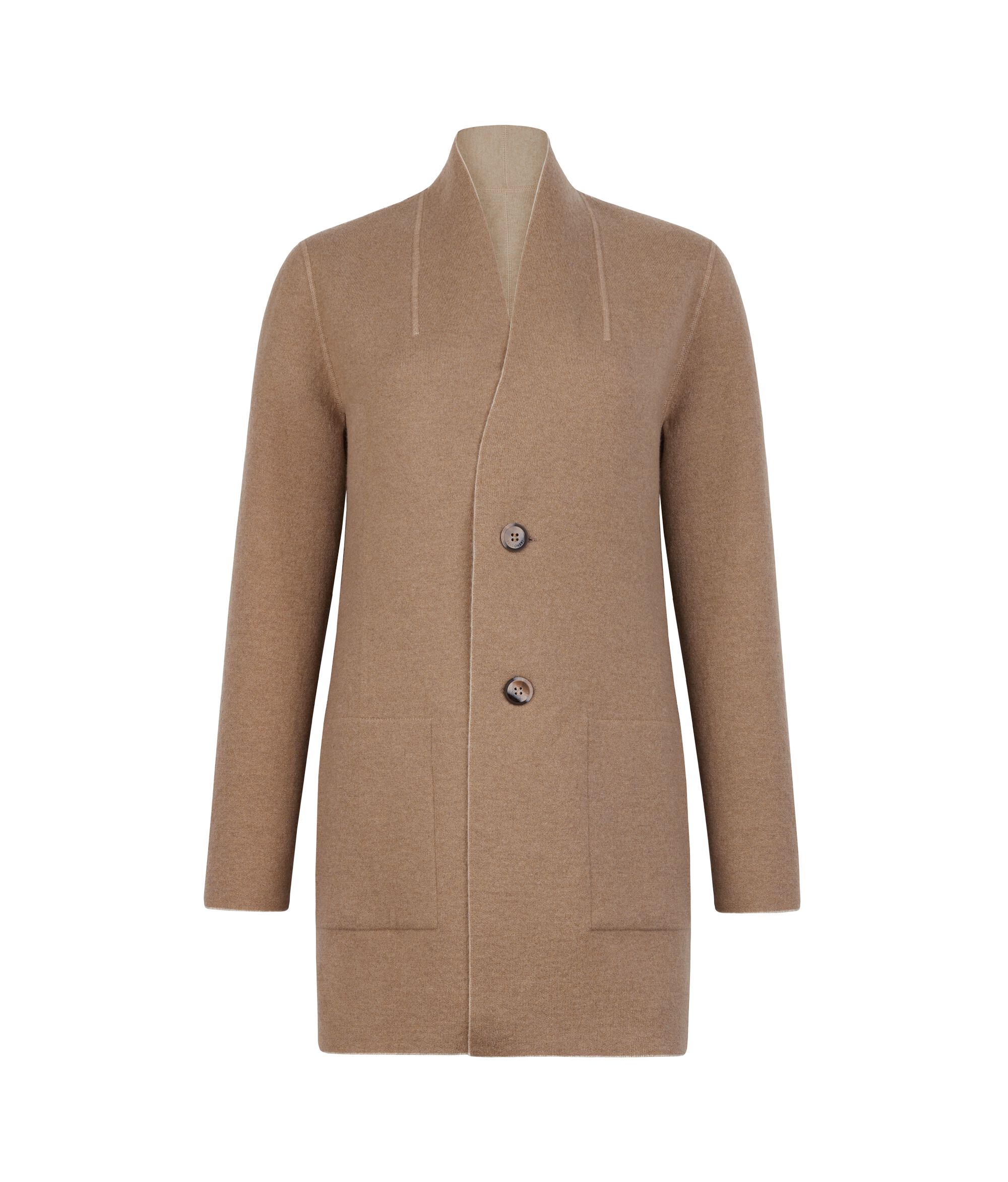 Ultrasoft Cashmere Reversible Coat with Buttons