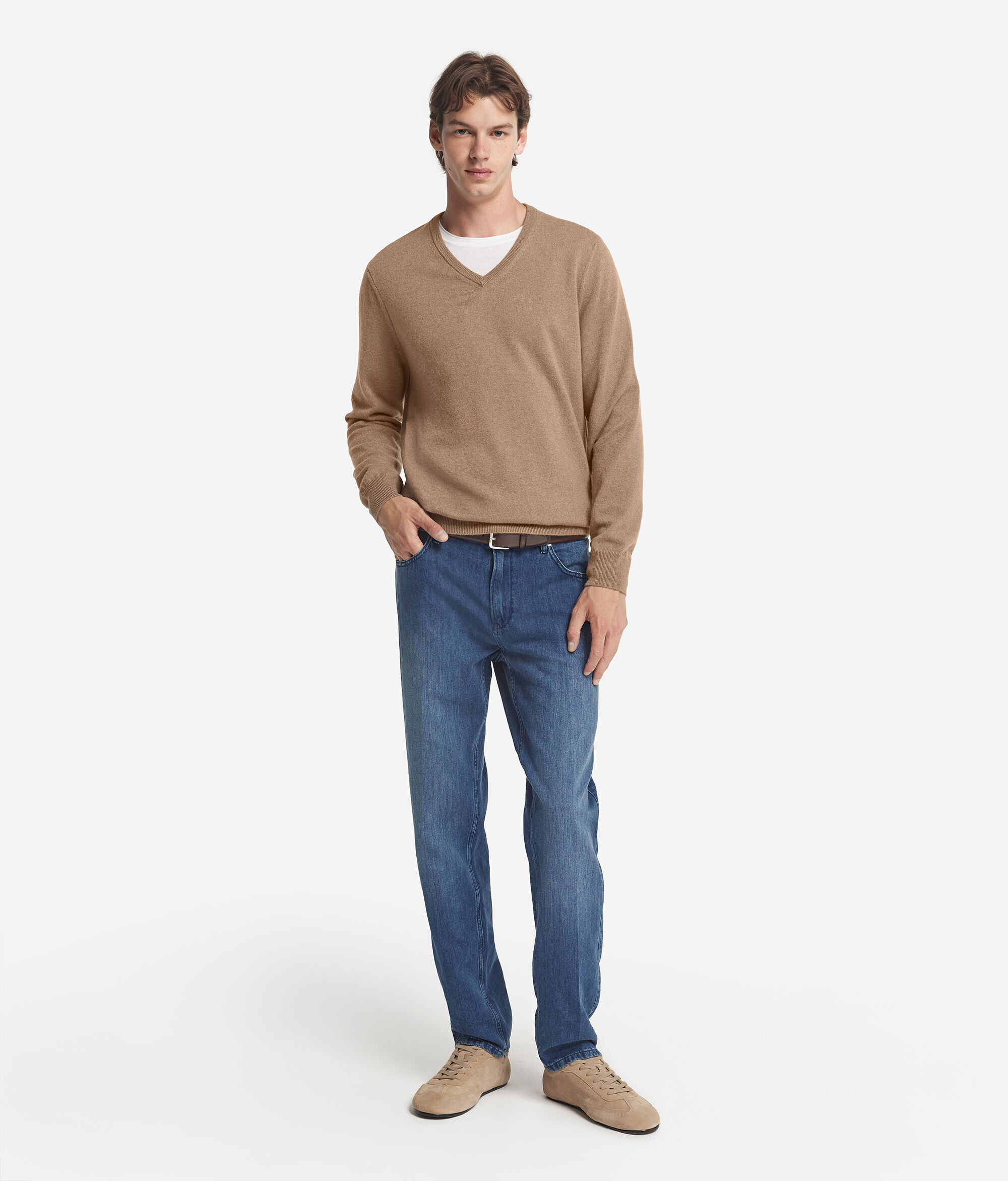 Sweter z Dekoltem w Serek z Kaszmiru Ultrasoft