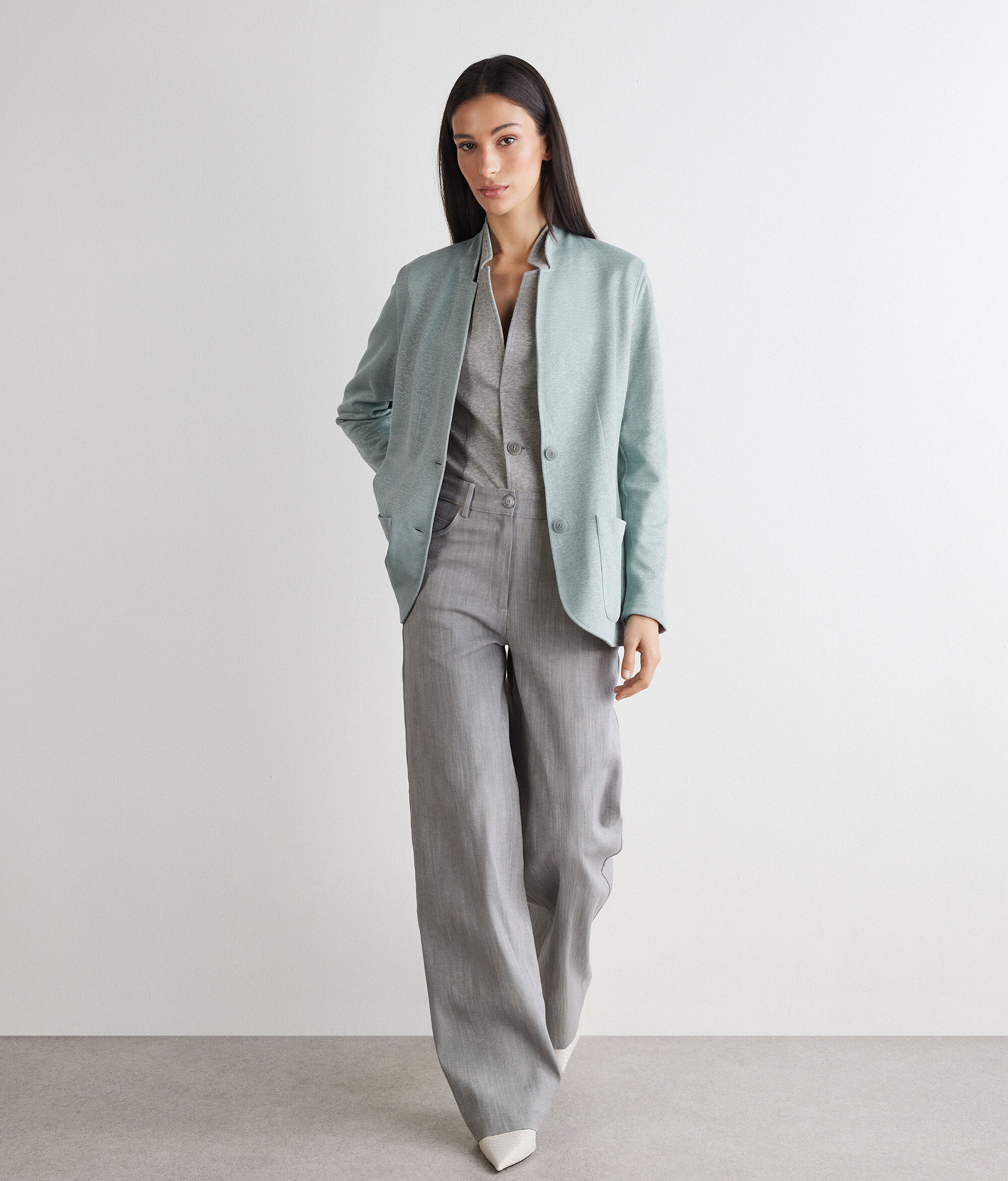 Dvostrani dvobojni sako od lana i pamuka